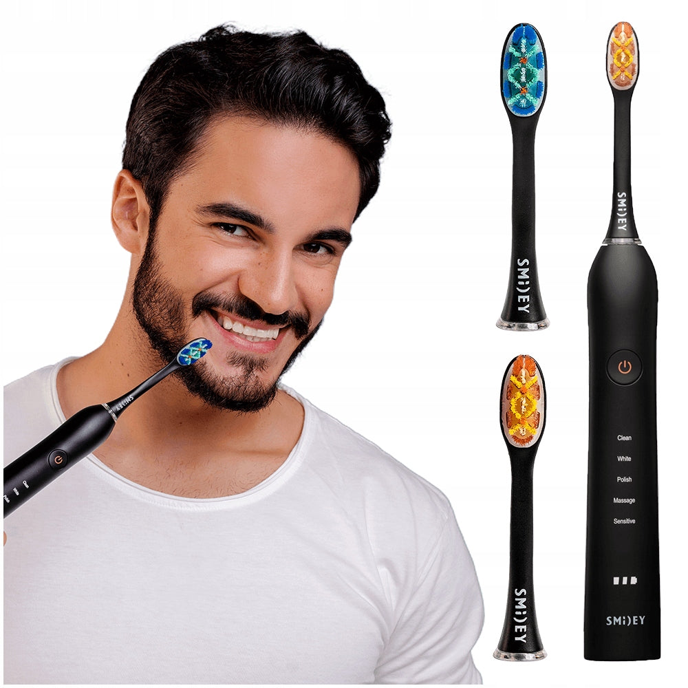 Sonic toothbrush in case + 2x replacement tip