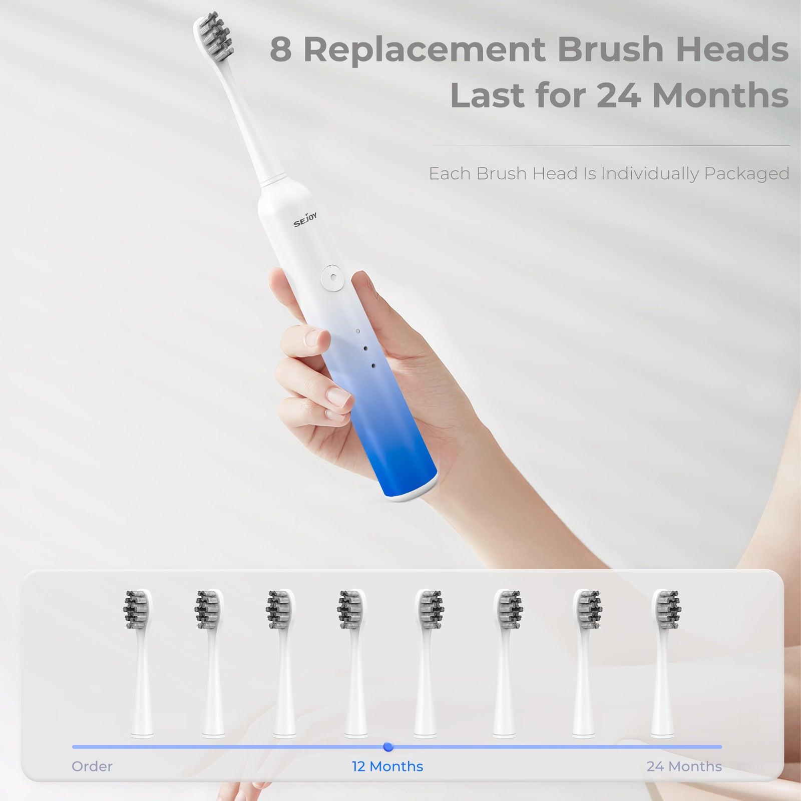 Sonic toothbrush sejoy 6 modes 8 heads GIFT Brand SEJOY