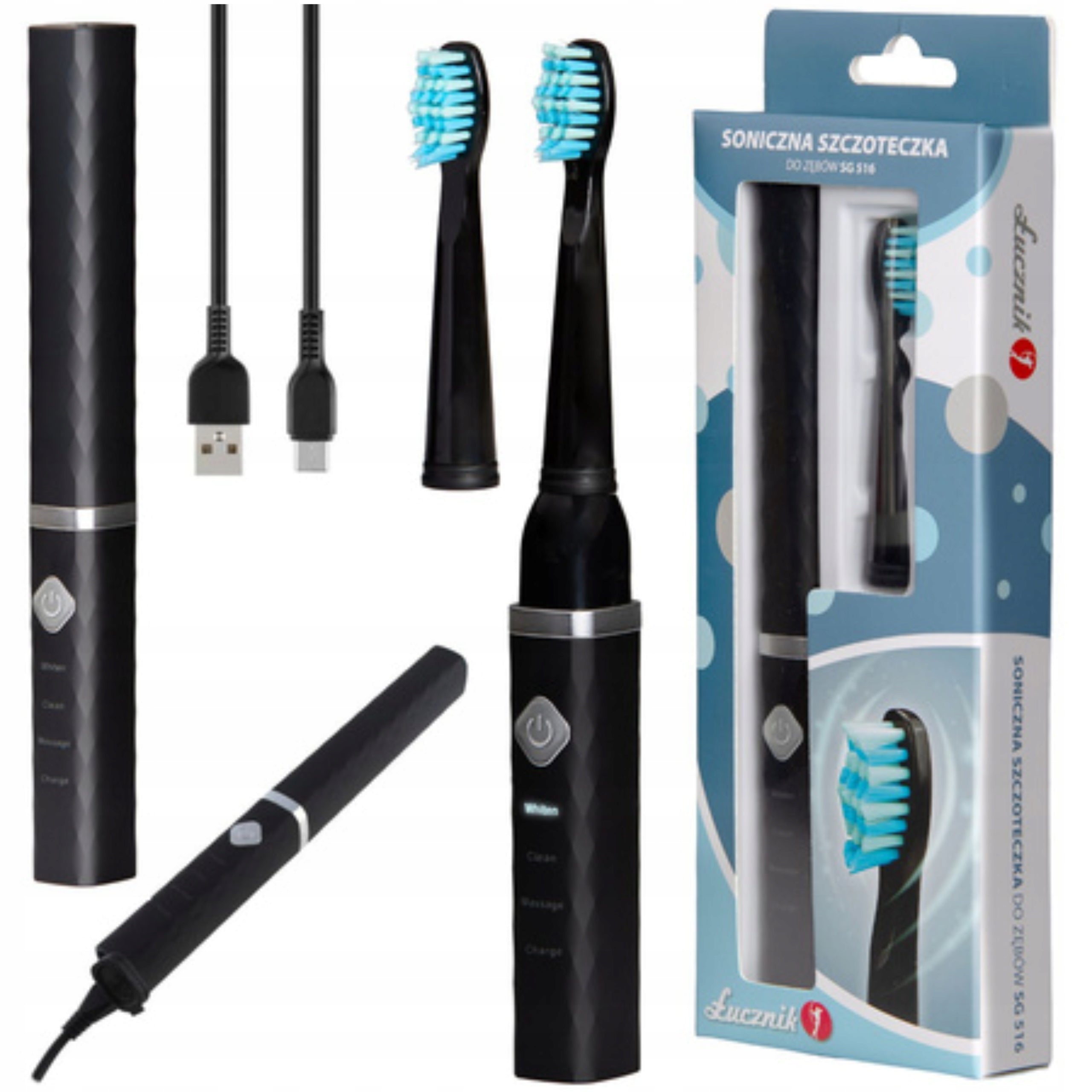 Sonic toothbrush Łucznik SG516 black durable 3 modes