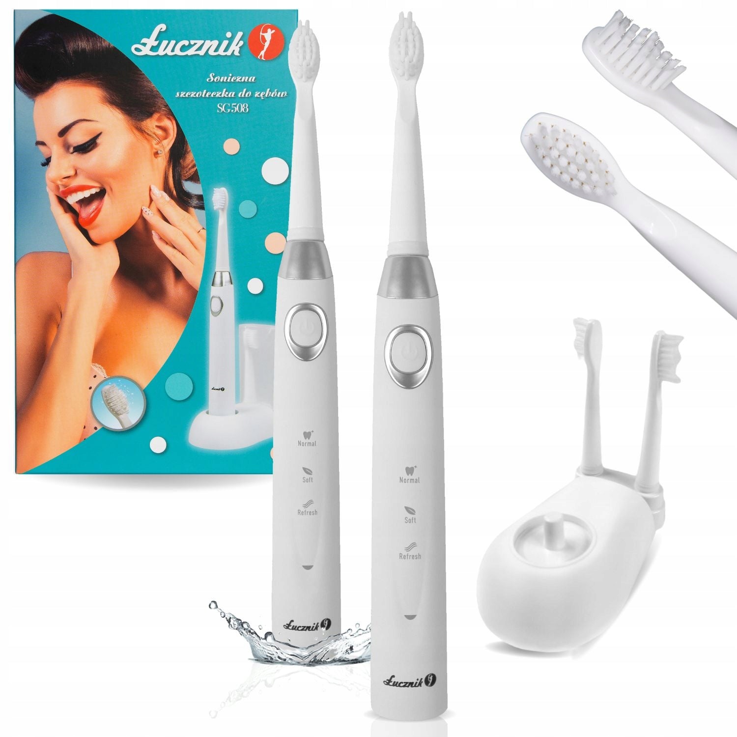 Sonic toothbrush Łucznik electric 3 modes 2 tips SET