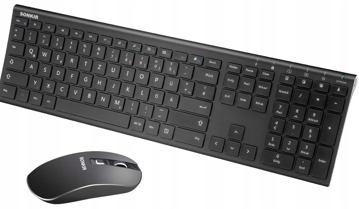 Sonkir K-18 Ultra Slim QWERTZ Wireless Mouse Keyboard Kit