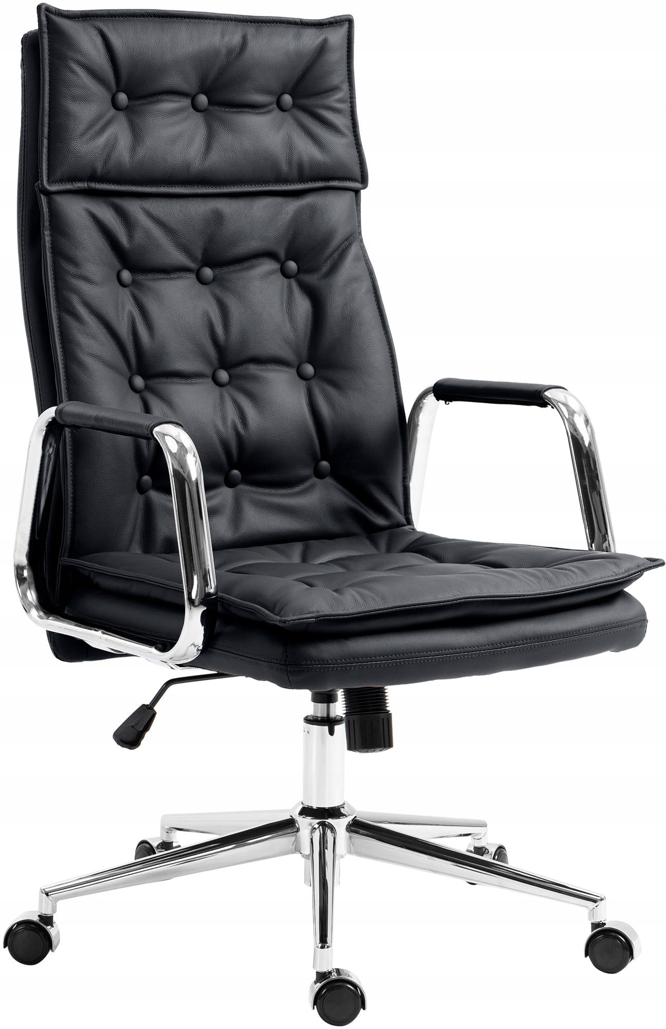 Sotira Genuine Leather Office Chair, Black
