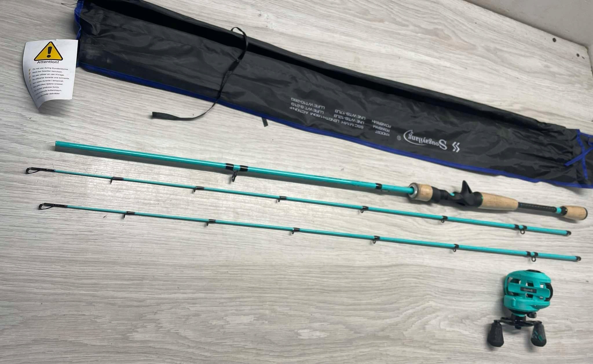 Sougayilang Baitcaster Combo 2 Piece Fishing Rod Set Reel 5,9FT/6,9FT Total length 180 cm