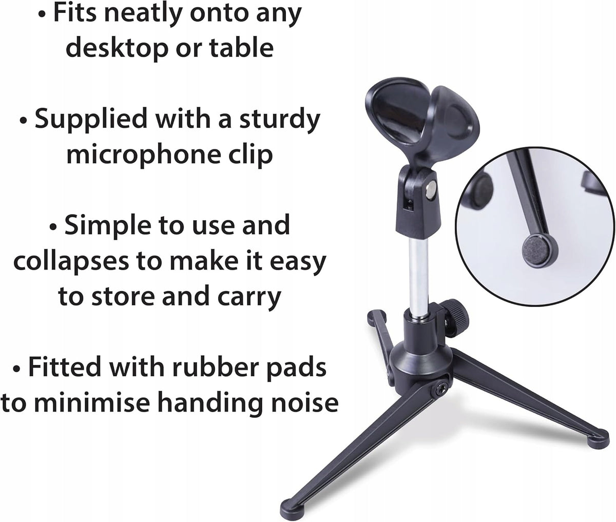 SoundLab Compact Black Tabletop Microphone Stand with Clip EAN (GTIN) 5021196846901