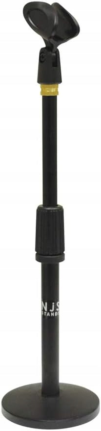 SoundLab MS-21 Black Telescopic Desktop Mic Stand with Heavy Round Base