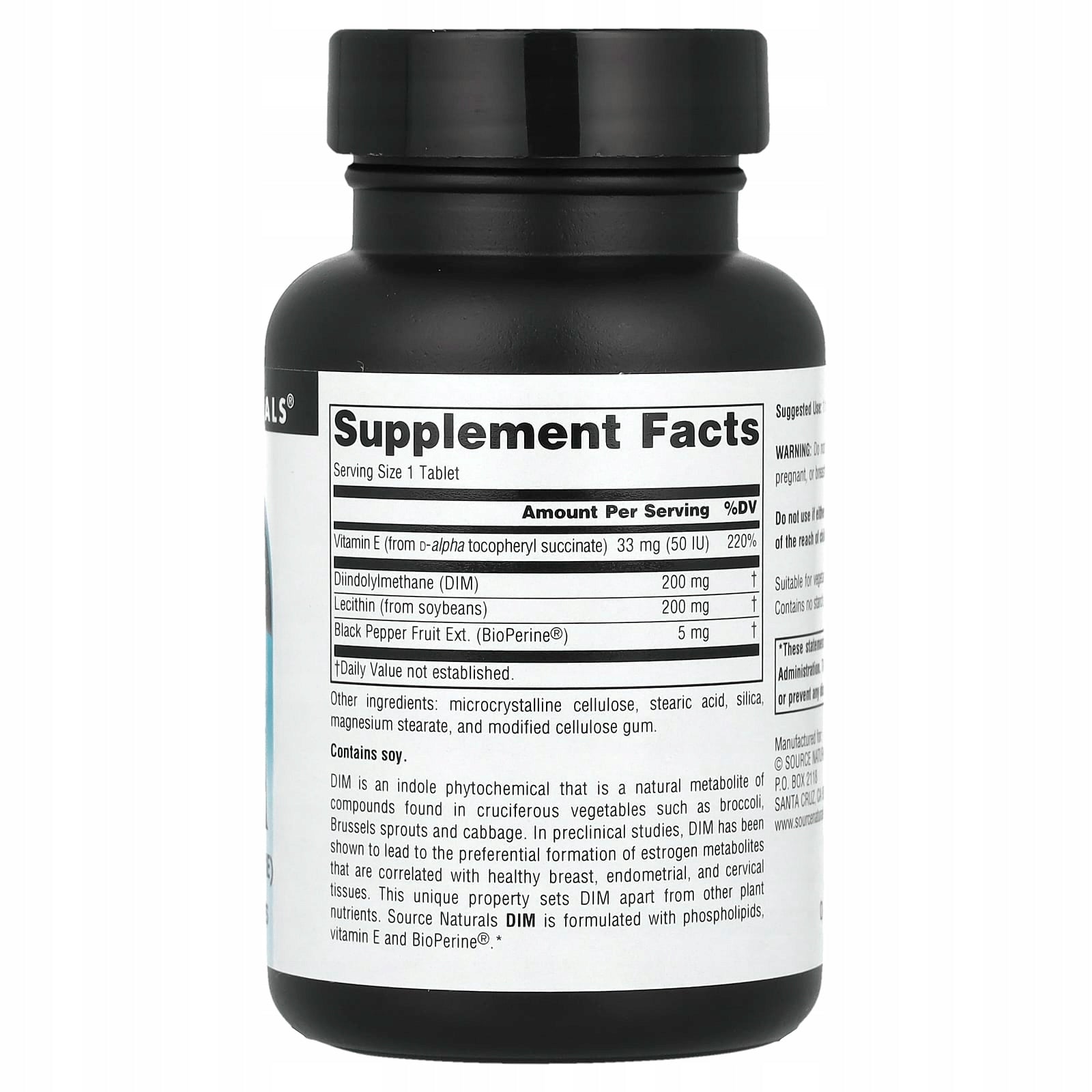 Source Naturals, DIM, 200 mg, 30 tablets Expiration date at least 3 months from the date of purchase