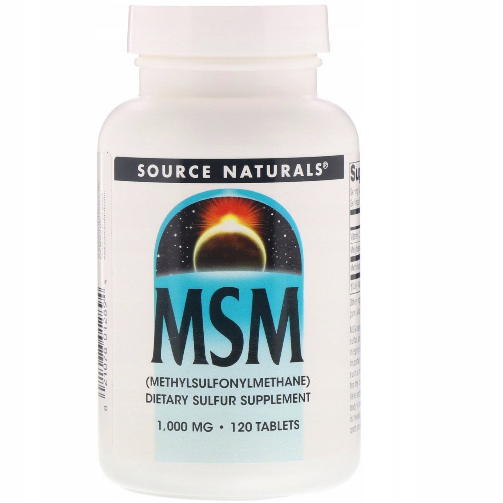 Source Naturals , MSM, 1000 mg, 120 Tablets Expiration date at least 1 year from the date of purchase