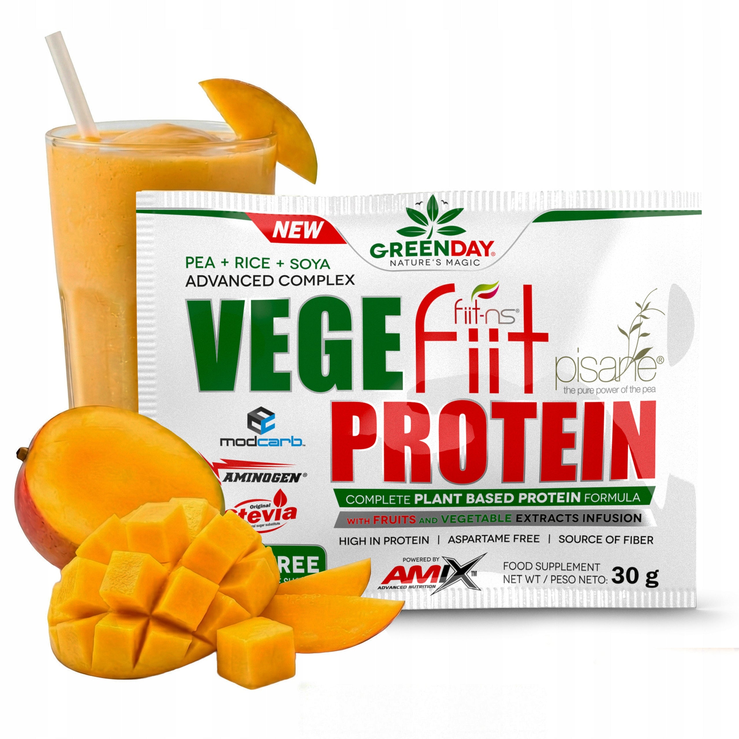 Soy Protein Pea Rice - Premium Vegan Protein Conditioner 1 Serving Mango