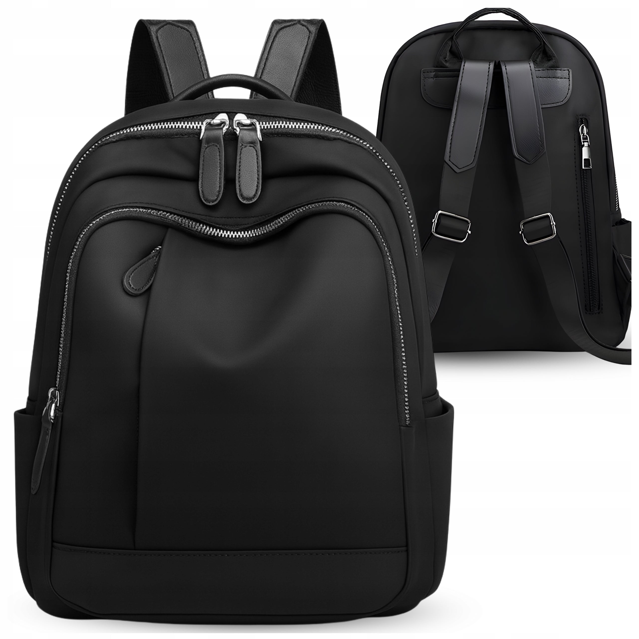 Spacious Sports Fashionable Backpack Women's Urban Bag 2in1 Black School