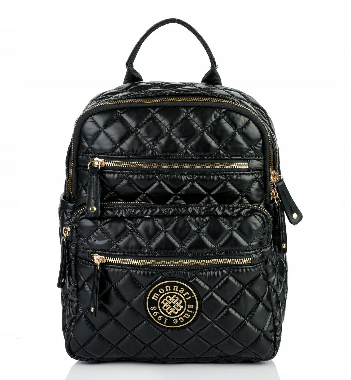 Spacious Women's Backpack MONNARI Urban Black Logo For School Work Quilted Brand Monnari