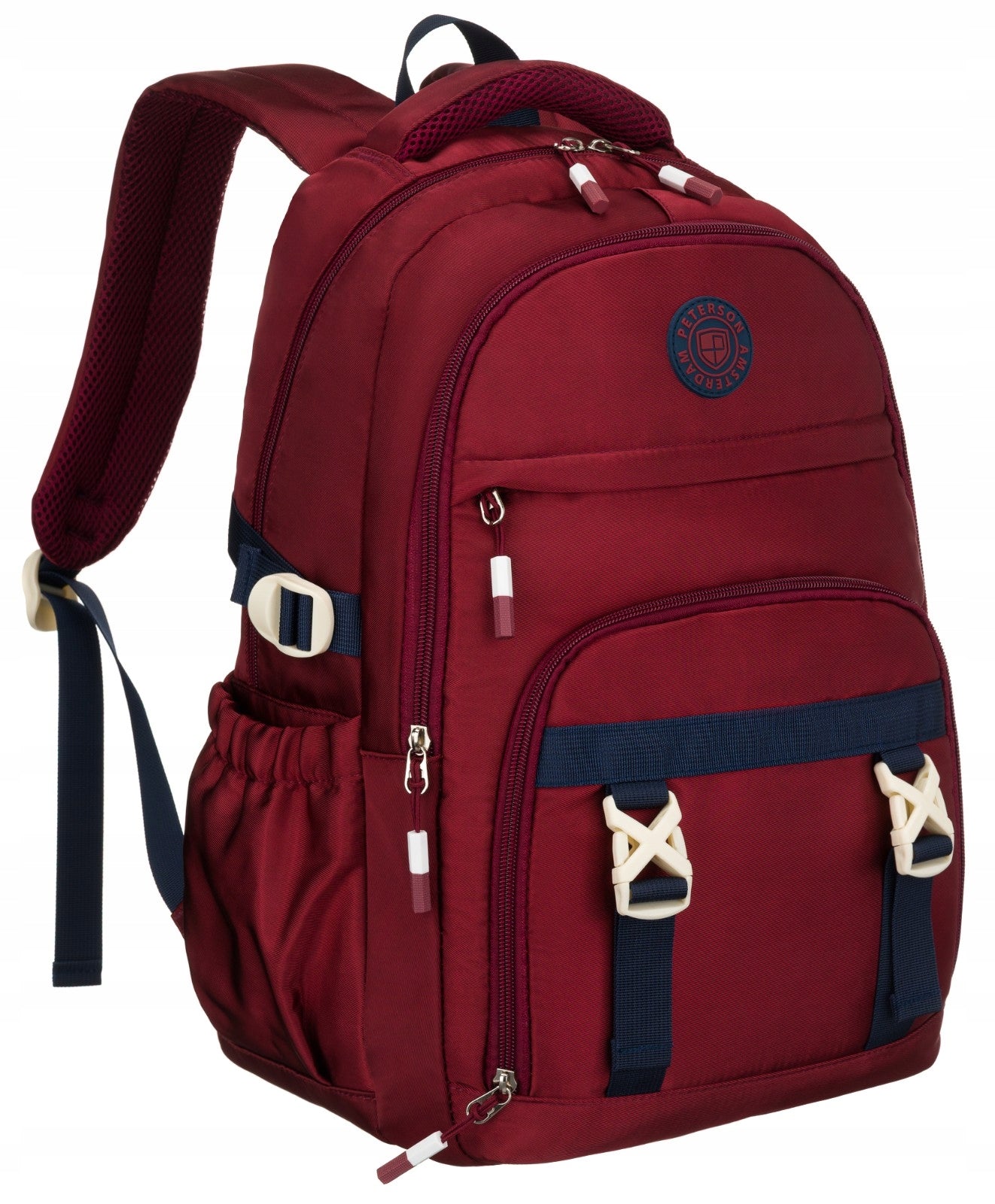 Spacious school backpack youth satchel for children burgundy Peterson