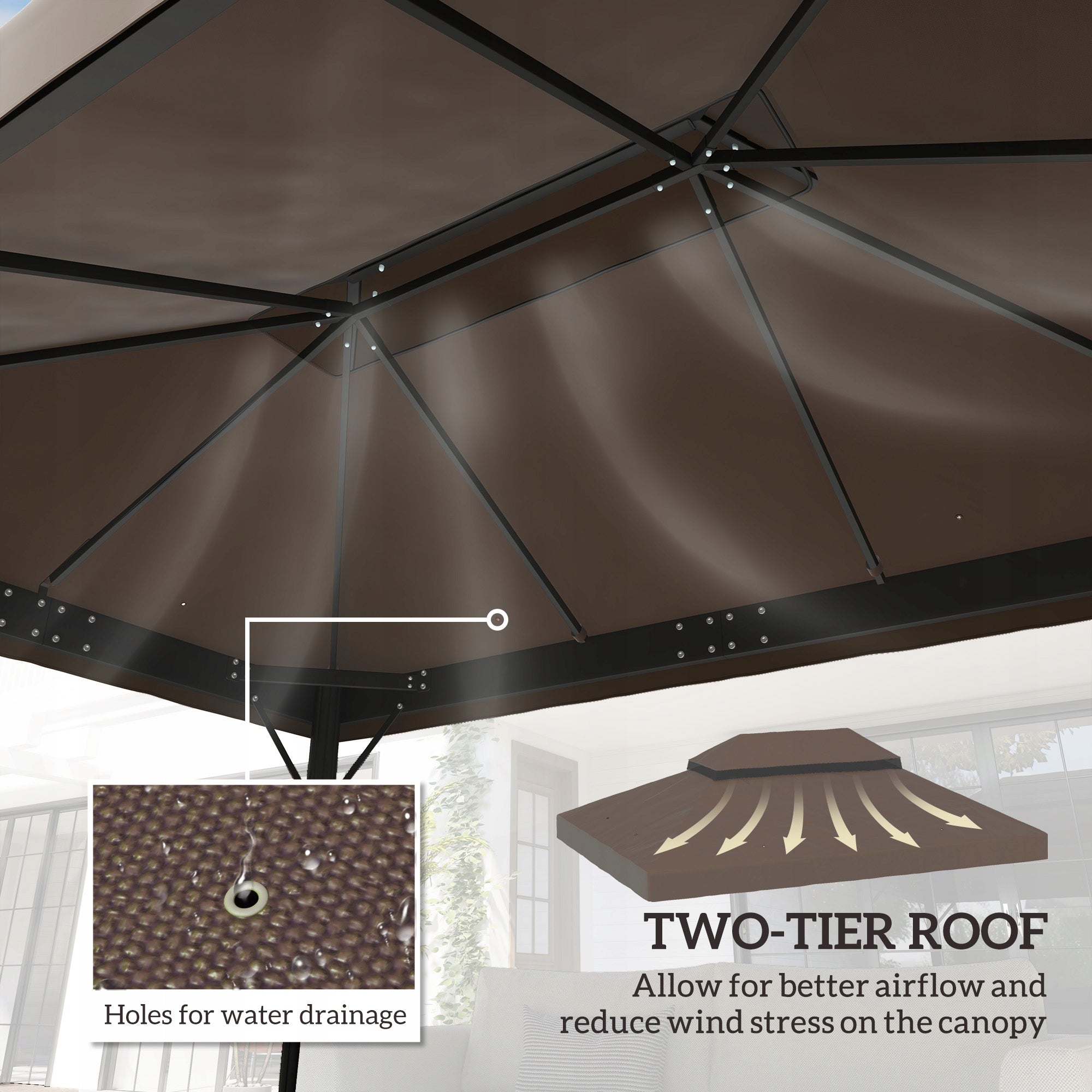 Spare Roof for Garden Pavilion 3x4m Waterproof Plating Manufacturer code 84C-535V00CF