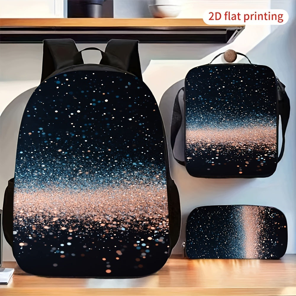 Sparkling Glitter Gradient Backpack Set Shoulder Bag Pencil Pouch