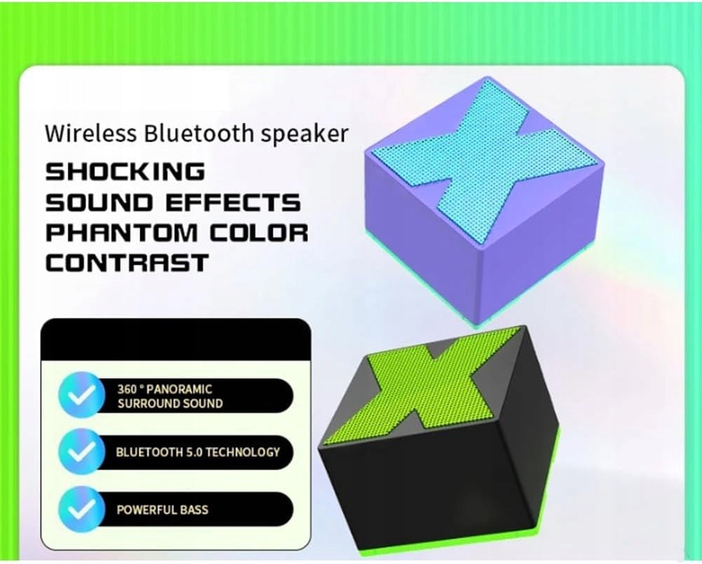Speaker Portable Smart Mini X1 Compact Travel Purple-Green EAN (GTIN) 5901963001798