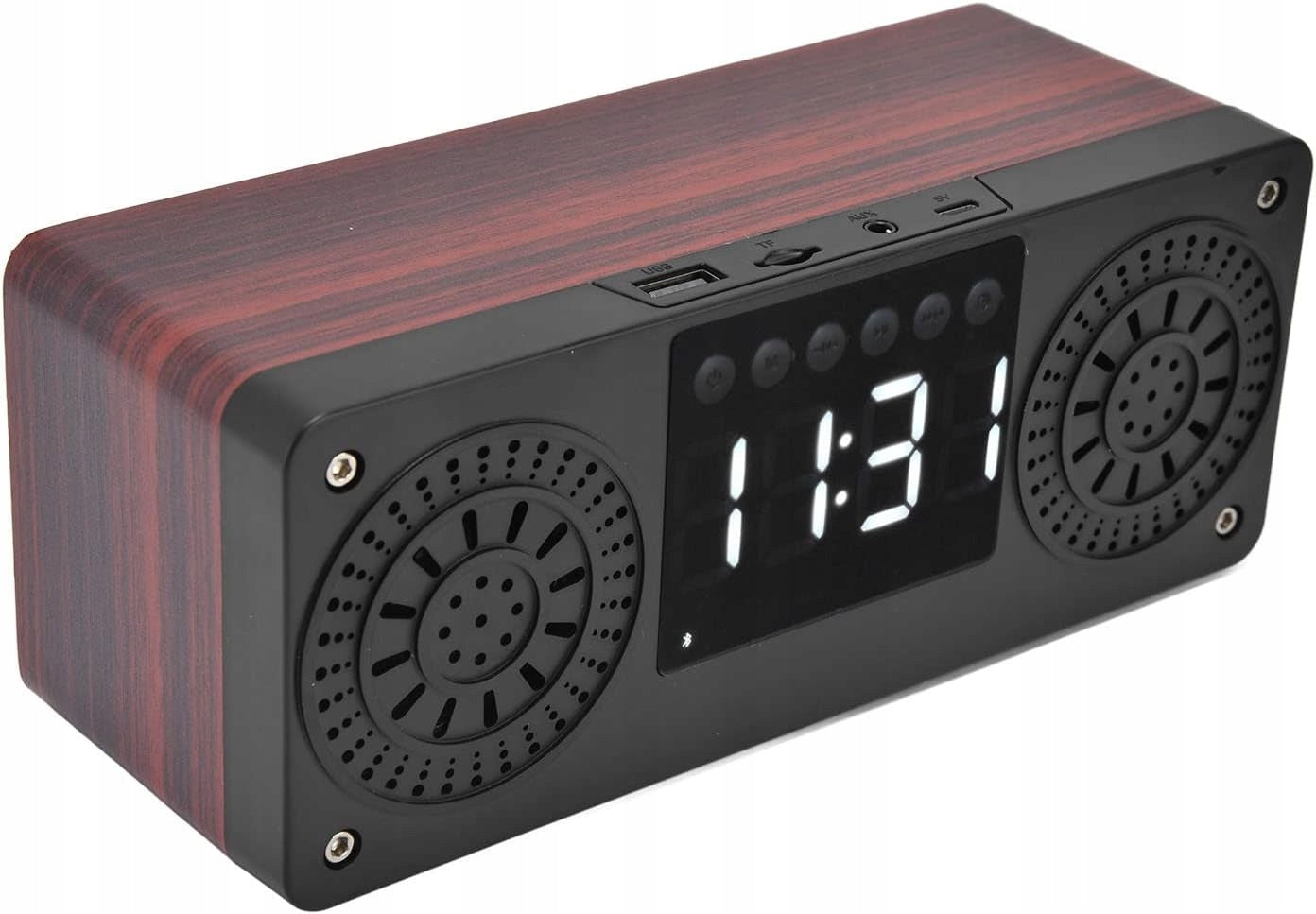 Speaker Red Dual Speaker With Digital Clock And Wooden EAN (GTIN) 6901882874687