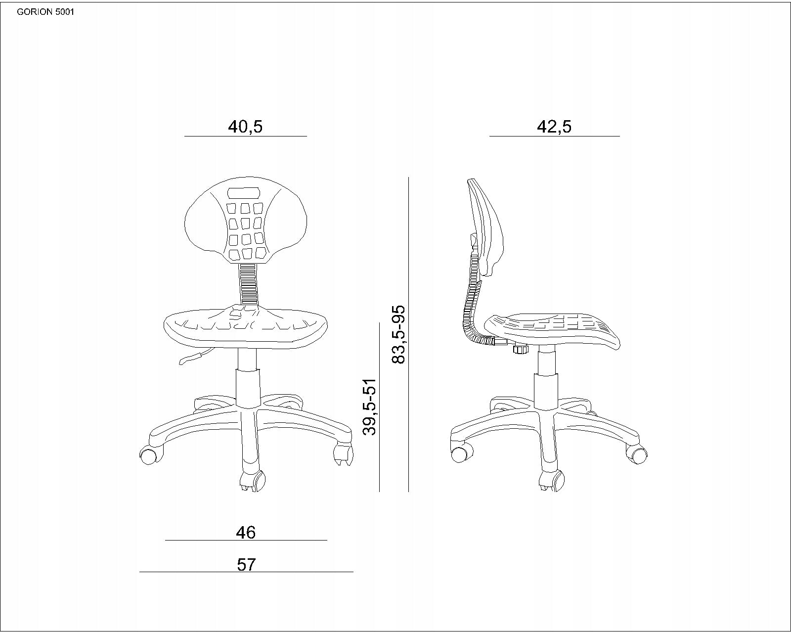 Specialized chair GORION R medical laboratory armrests Manufacturer code 5001R
