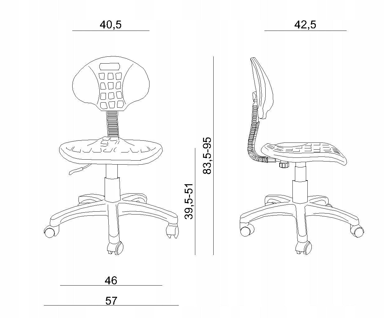 Specialized chair, without armrests GORION Brand Unique