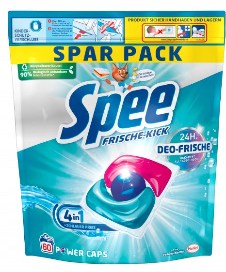 Spee Power Caps Fresh Frische-Kick Washing Capsules 60 Pack