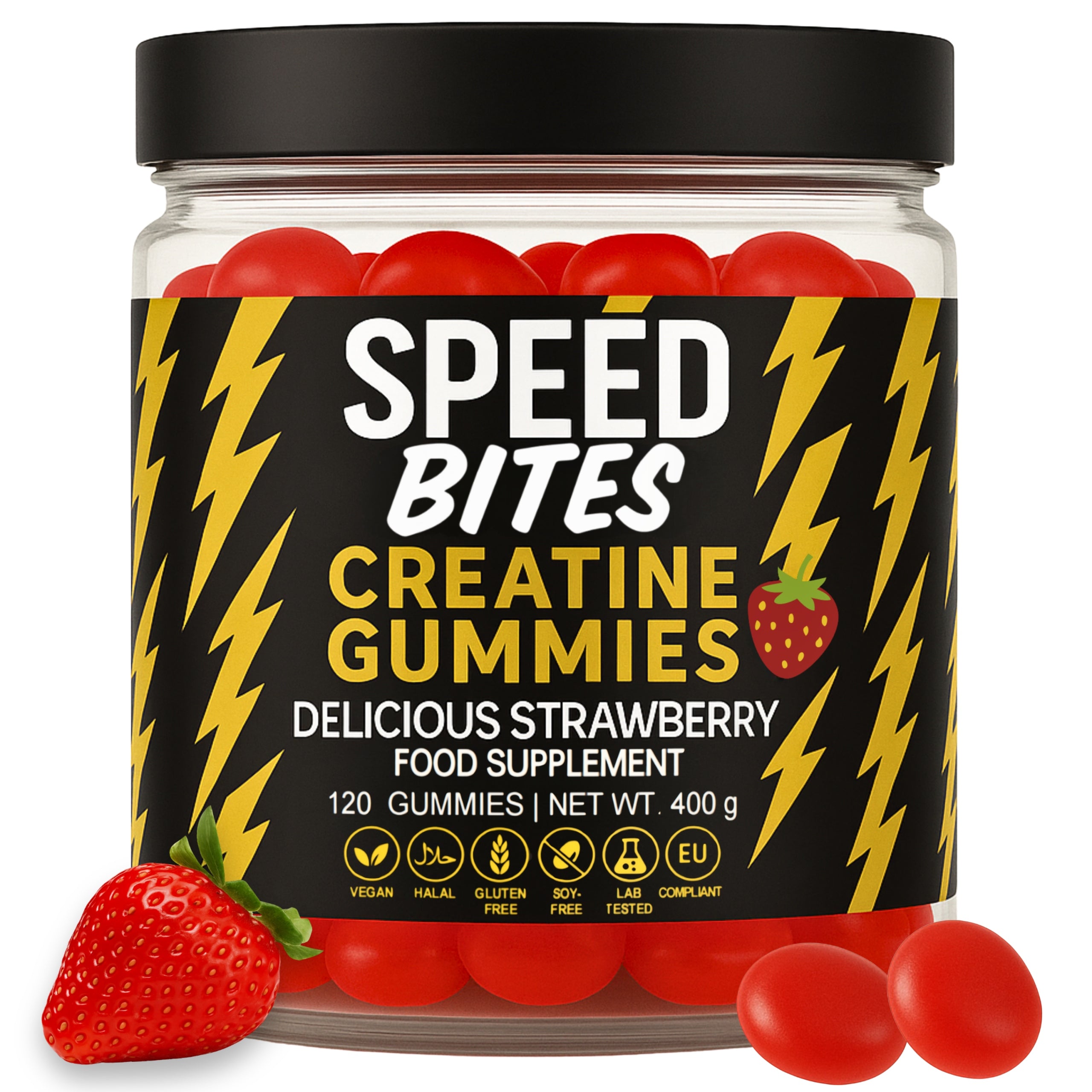 Speed Bites Żelki z kreatyną HCl 1600 mg = 5000 mg monohydratu 120 szt.
