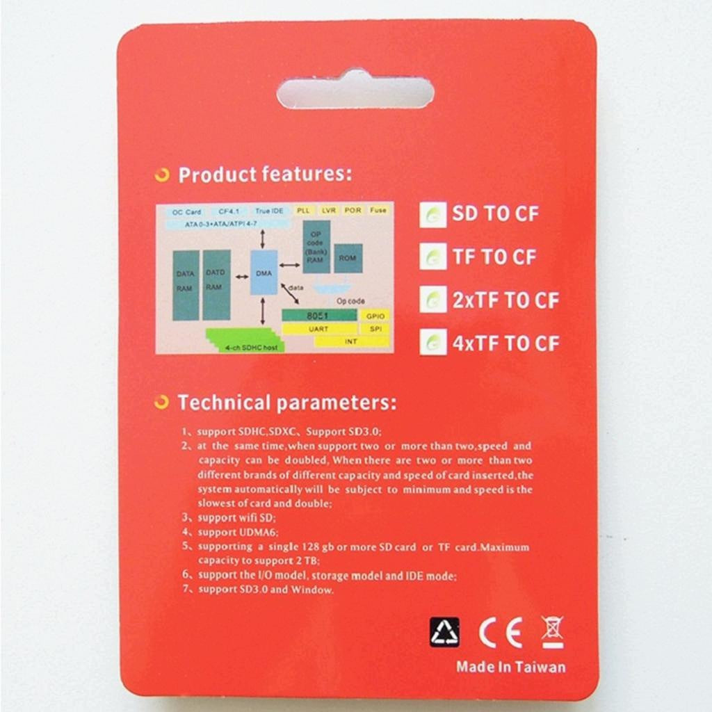 Speed SDXC SDHC SD to CF Compact Flash Memory Card Reader Adapter Type I Manufacturer no brand