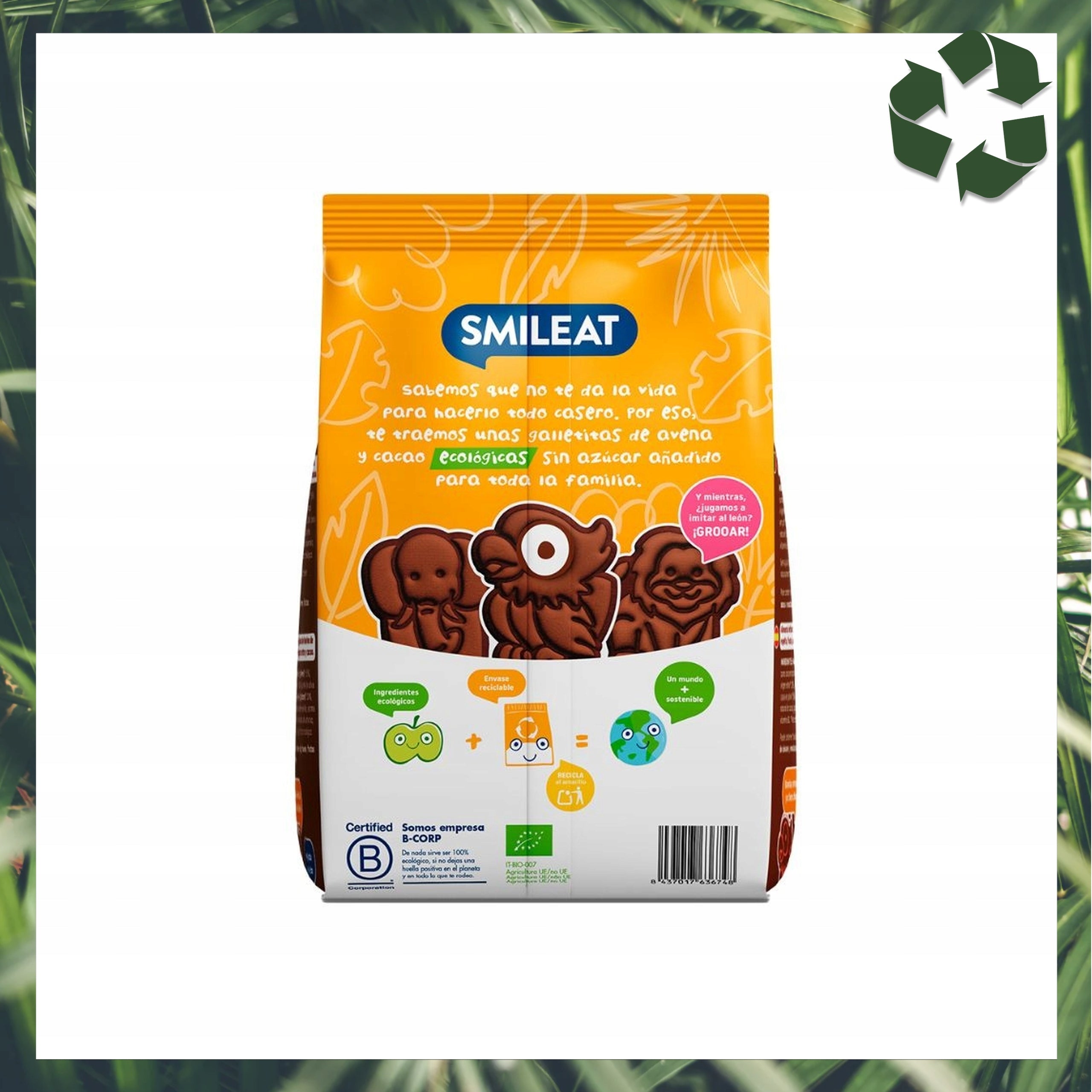 Spelt Biscuits Without Sugar Cocoa Apple 10mcy 220g Smileat BIO Mini Manufacturer code 8437017636748