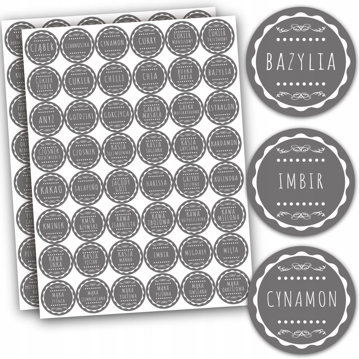 Spice Stickers Jar Labels 152pcs