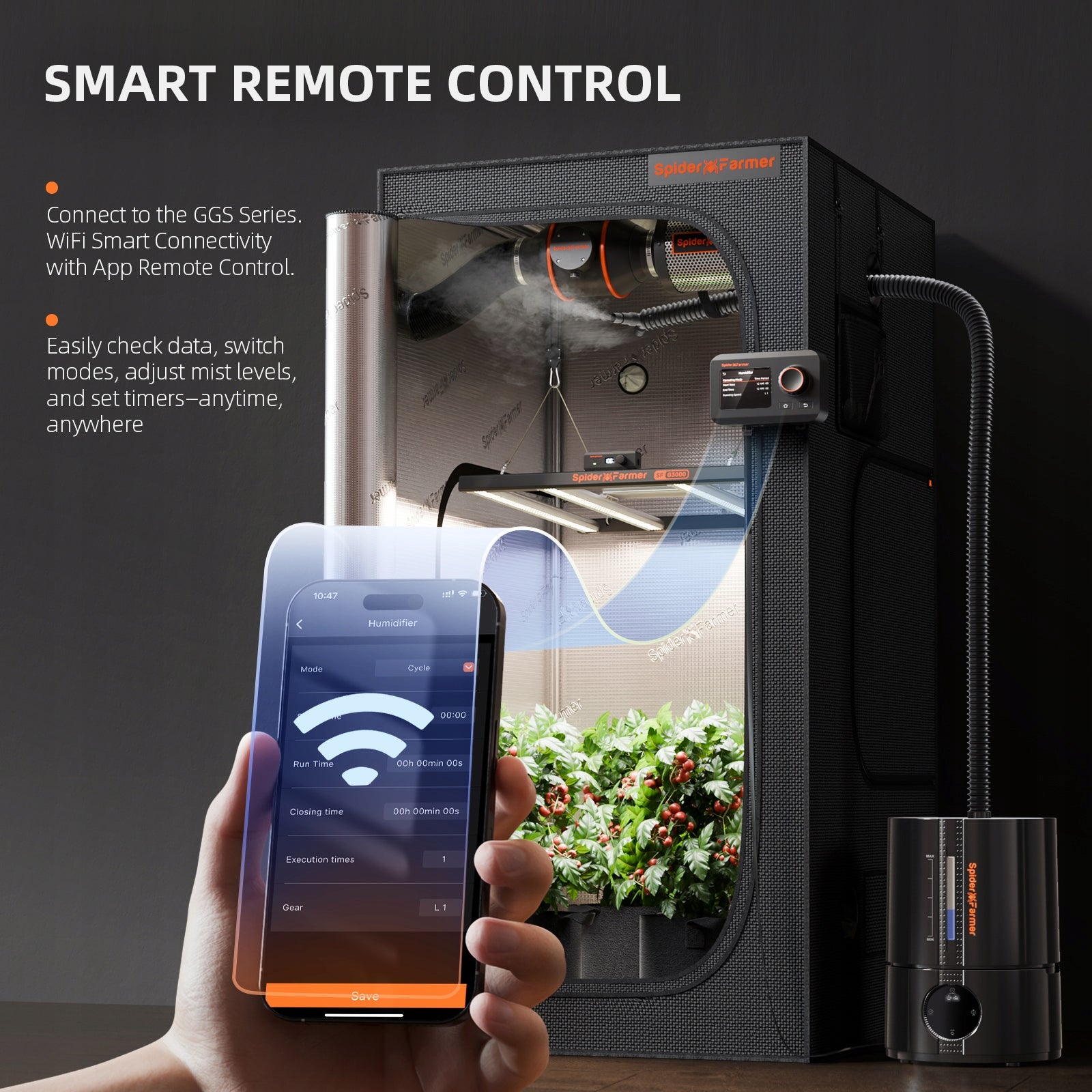Spider Farmer 5L Air Humidifier Ultrasonic Cool Mist with RJ12 Cable Brand no brand