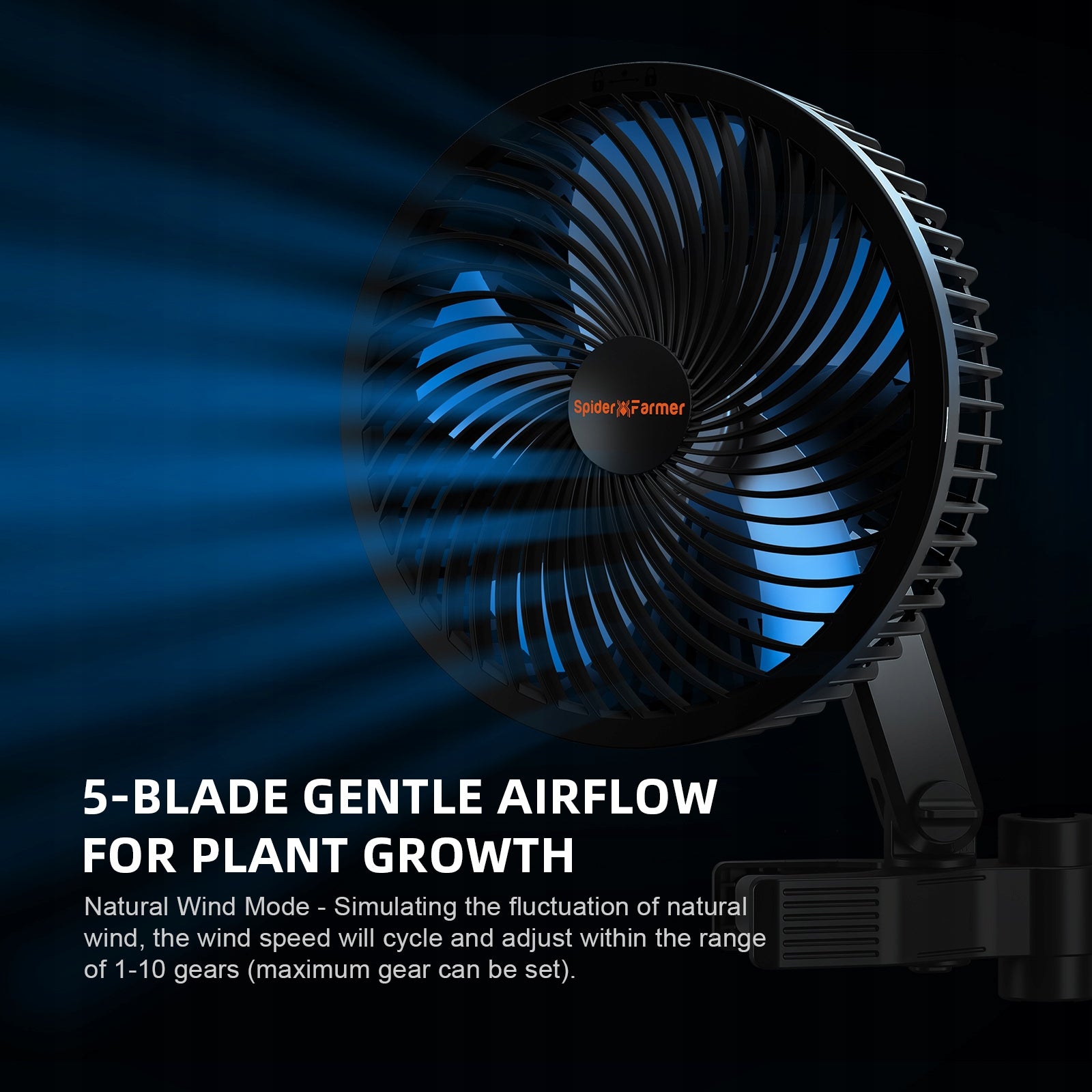 Spider Farmer 6" Grow Tent Clip Fan EC Motor, 10 Speeds, APP Wifi Control Packaging status original