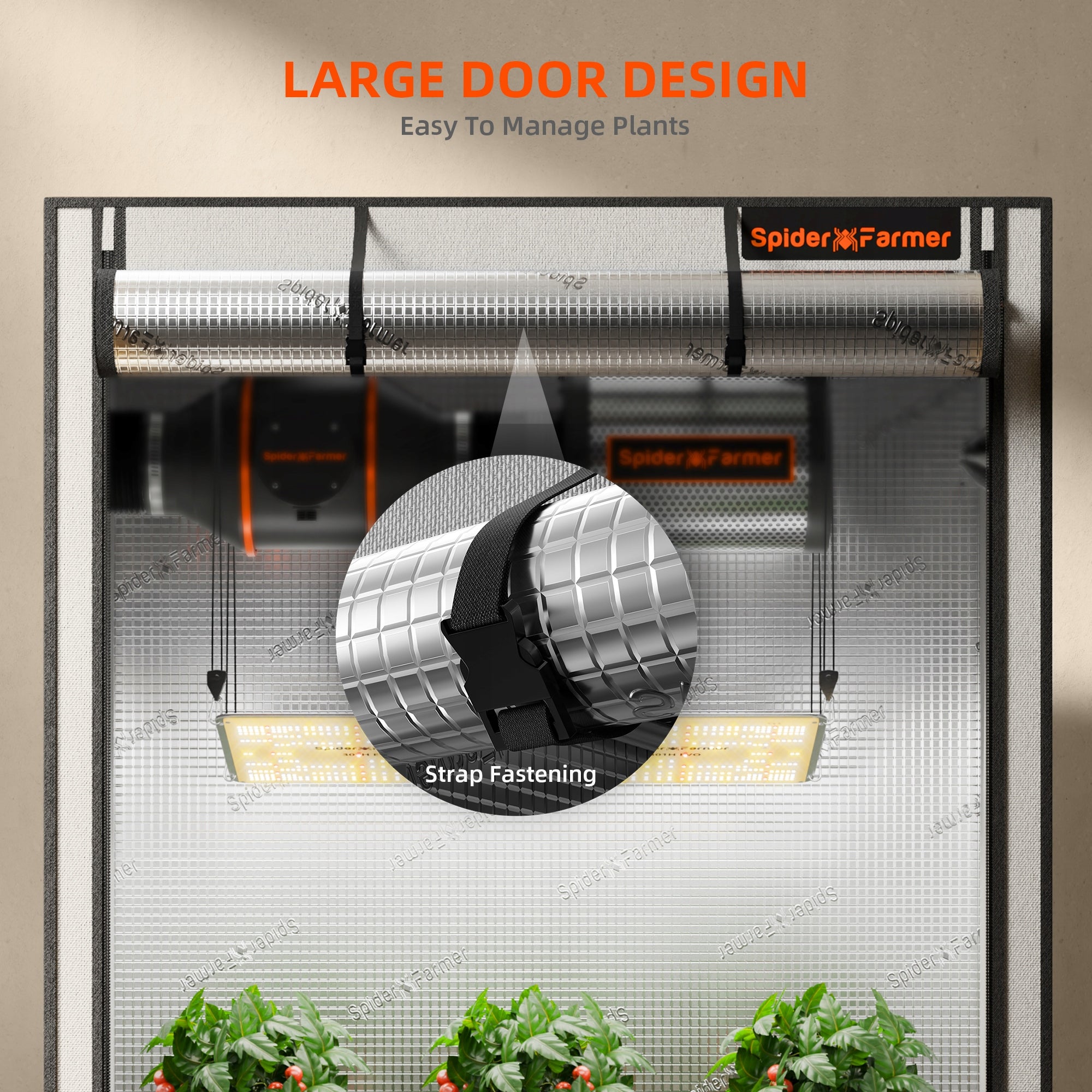 Spider Farmer 60x60x180Pro Indoor Grow Tent 2000D Oxford Cloth Growing Box Length 0.6 m