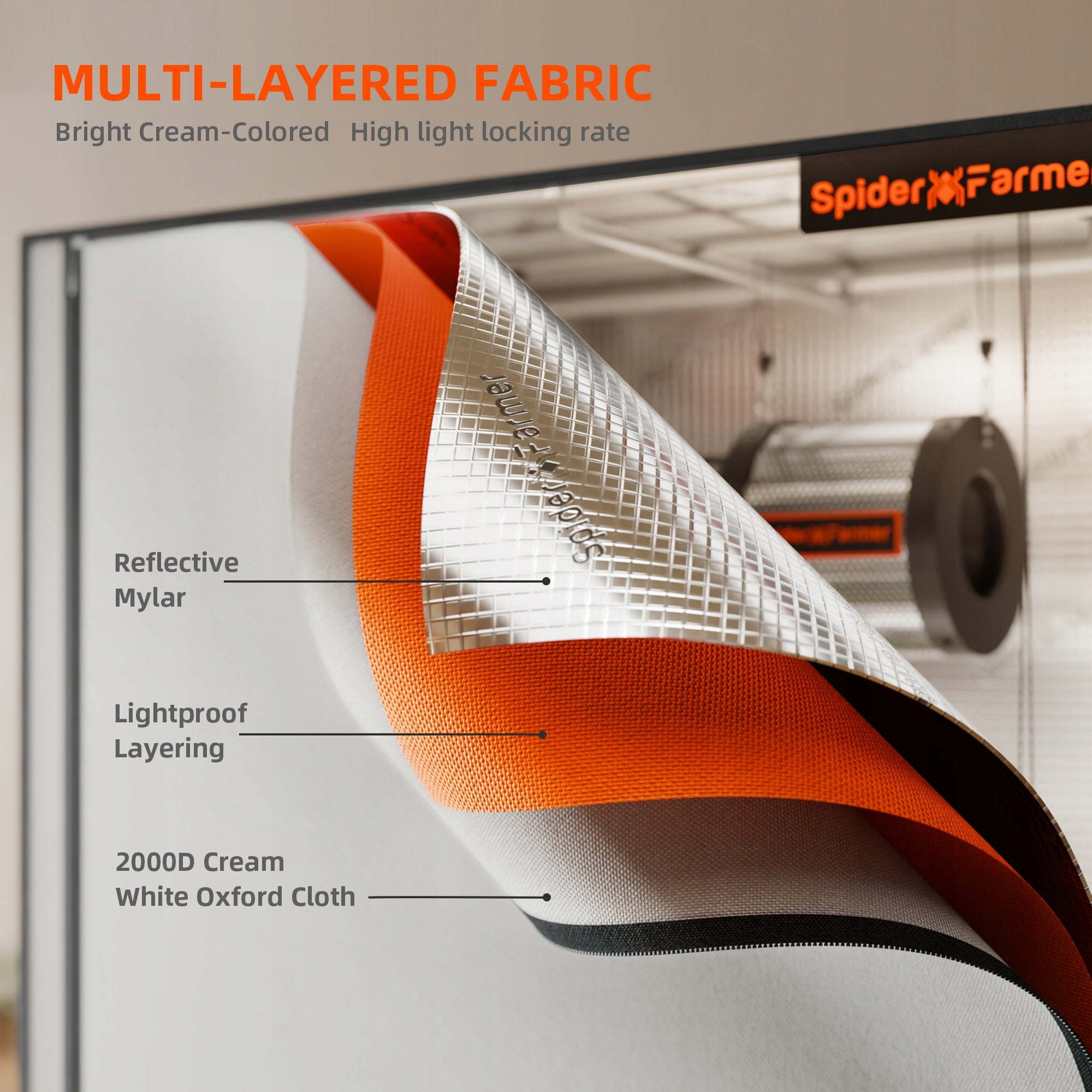 Spider Farmer 60x60x180Pro Indoor Grow Tent 2000D Oxford Cloth Growing Box Width 0.6 m