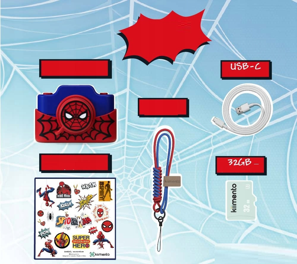 Spider-Man Digital Camera 32MP 1080p 3" HD 2x Selfie Lens + 32GB Card Packaging status original