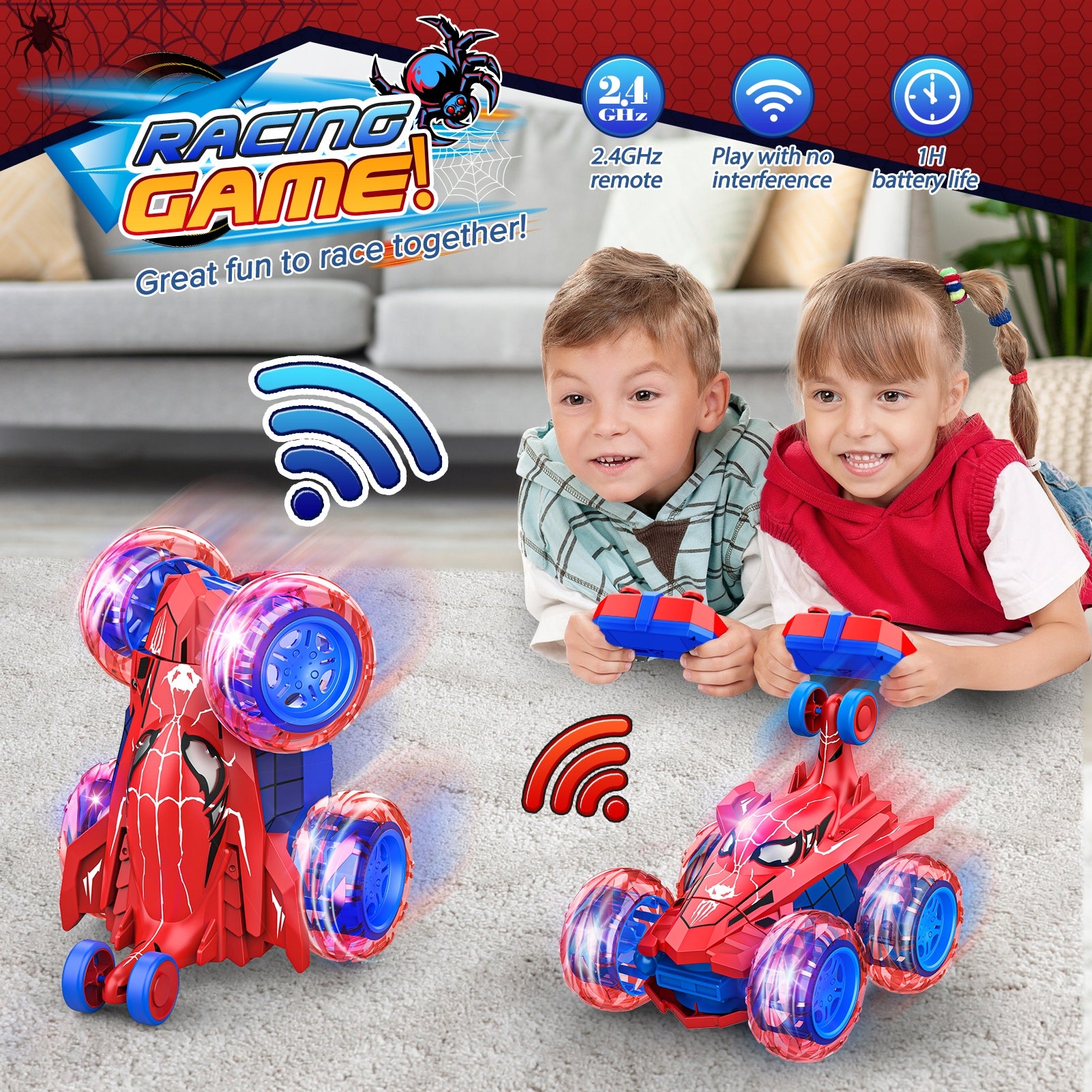 Spider Wireless Remote Controlled Car,2,4GHz,LED Light Manufacturer code WJ12383AxxRE