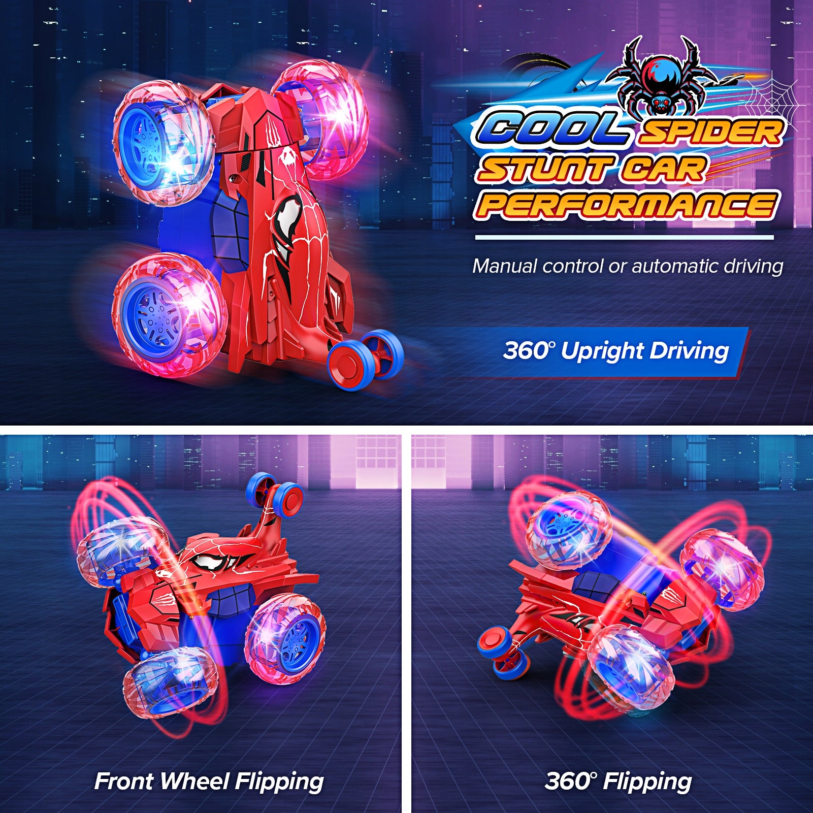 Spider Wireless Remote Controlled Car,2,4GHz,LED Light Packaging status original