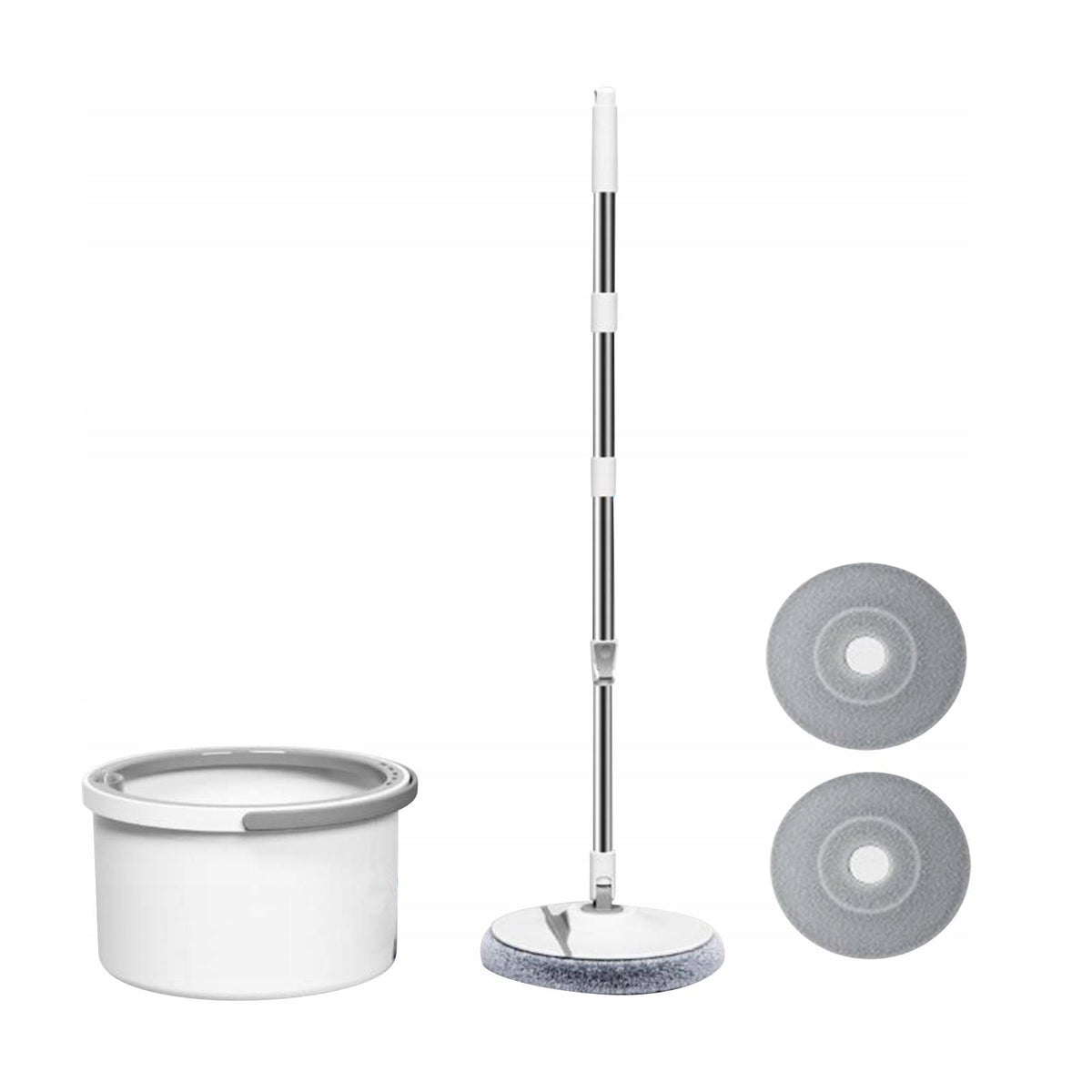 Spin Mop and Bucket Set Microfiber Round Head with Dual Water Chambers for