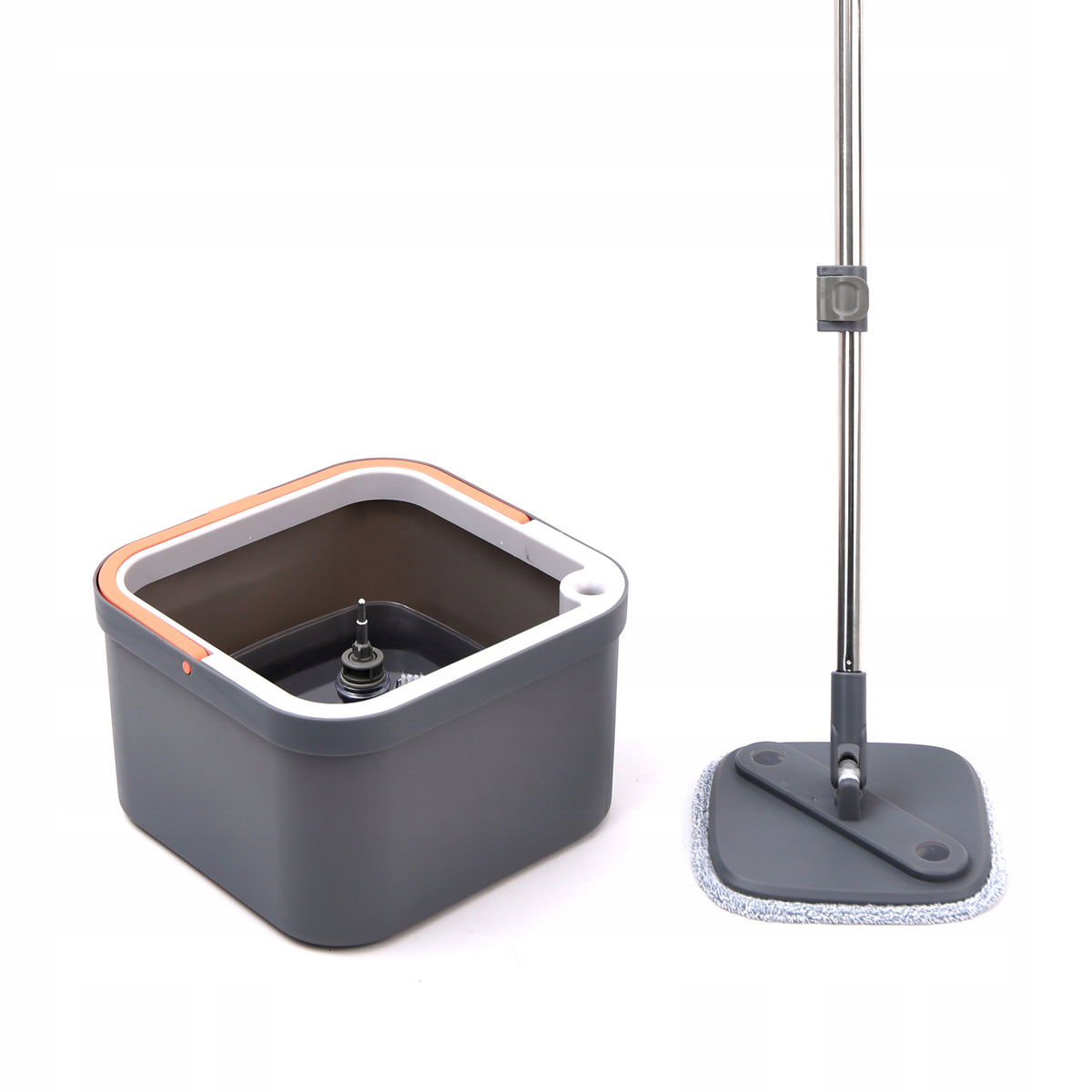 Spin Mop forgófejes felmosószett lapos moppal (vödör, nyél, facsaró, 2 mop)