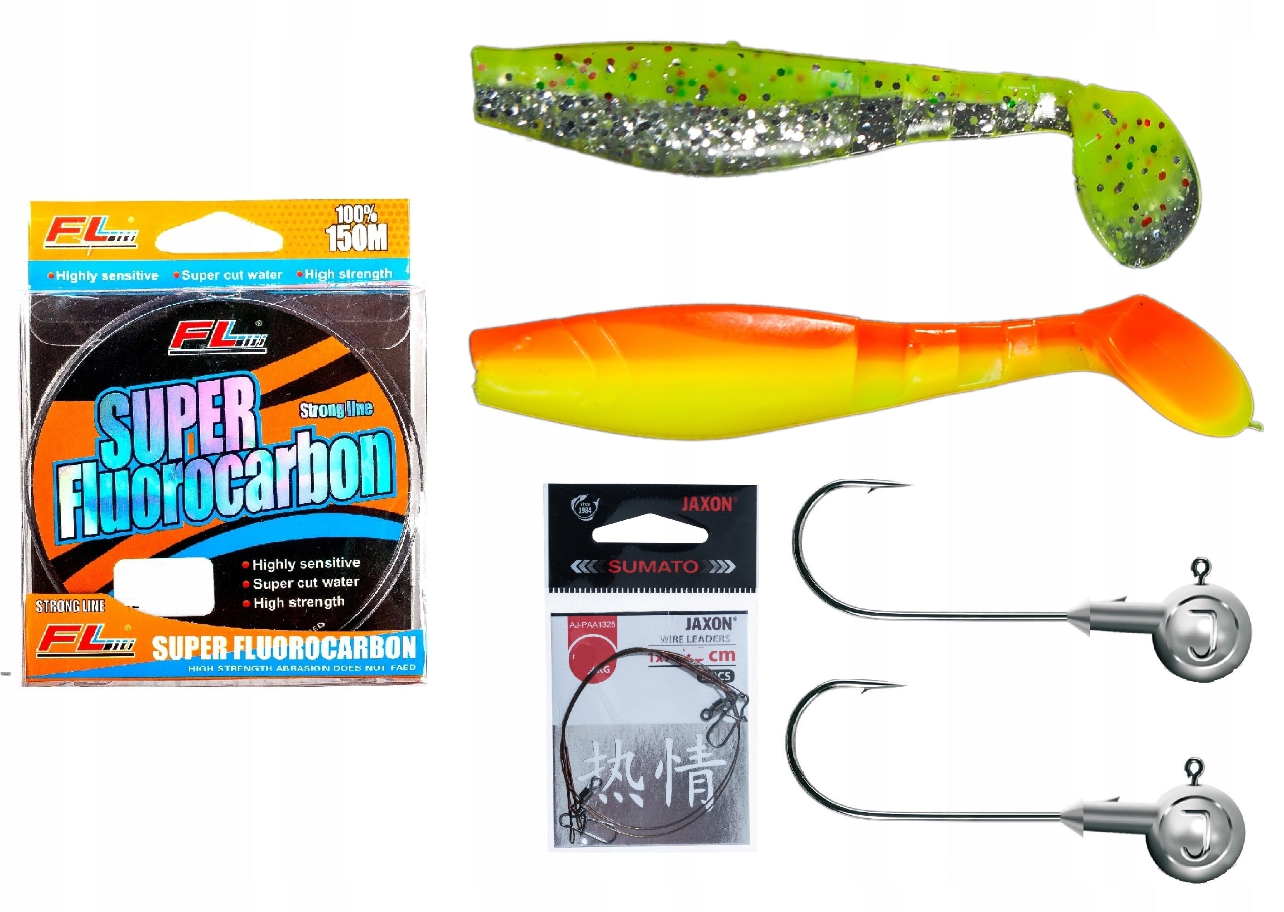 Spinning Fishing Set Complete Set Hoof Fishing Line Head Wobbler Number of items in the set 12