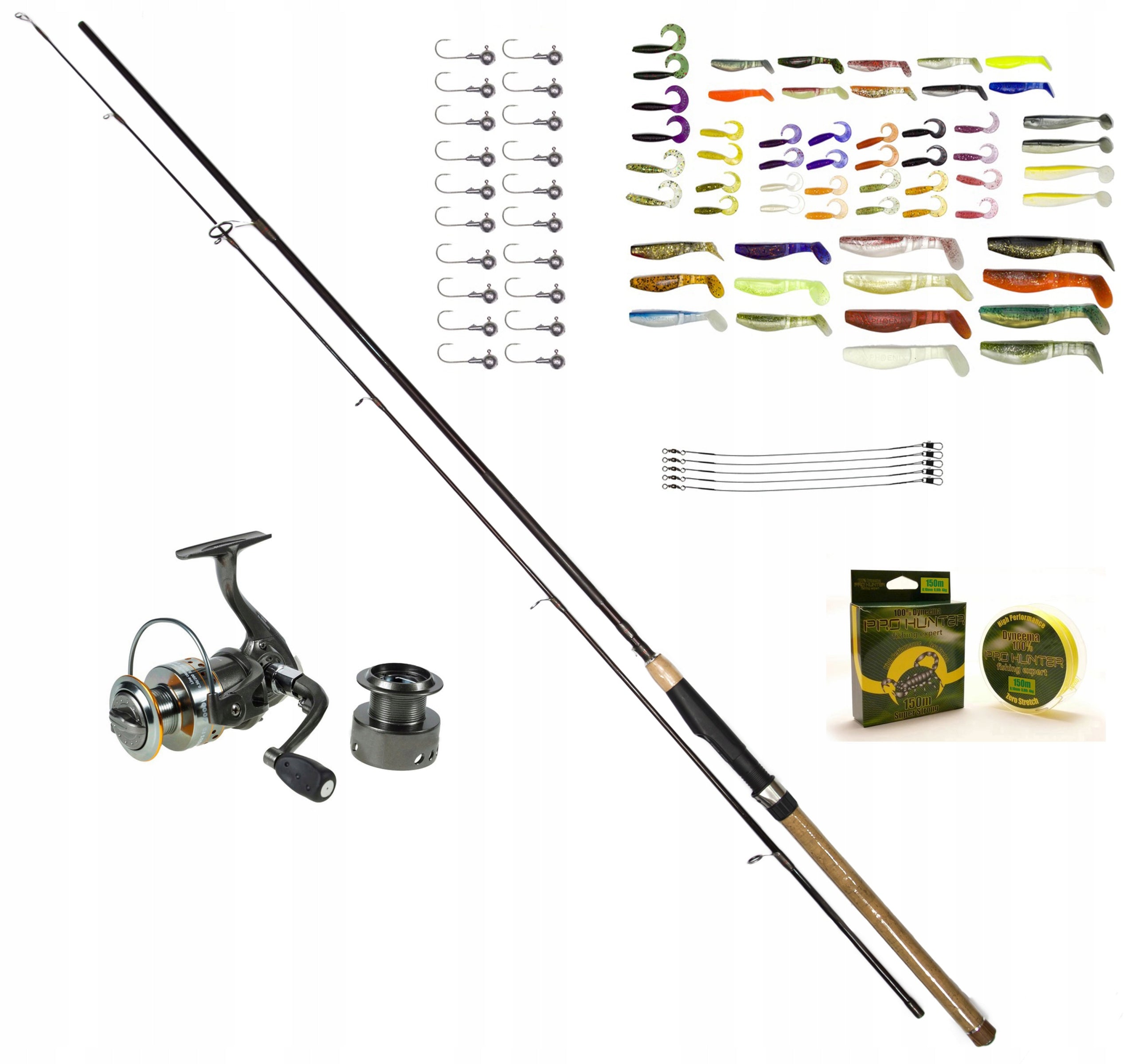 Spinning fishing set, fishing rod 2,4m + REEL - ZEST-W-05