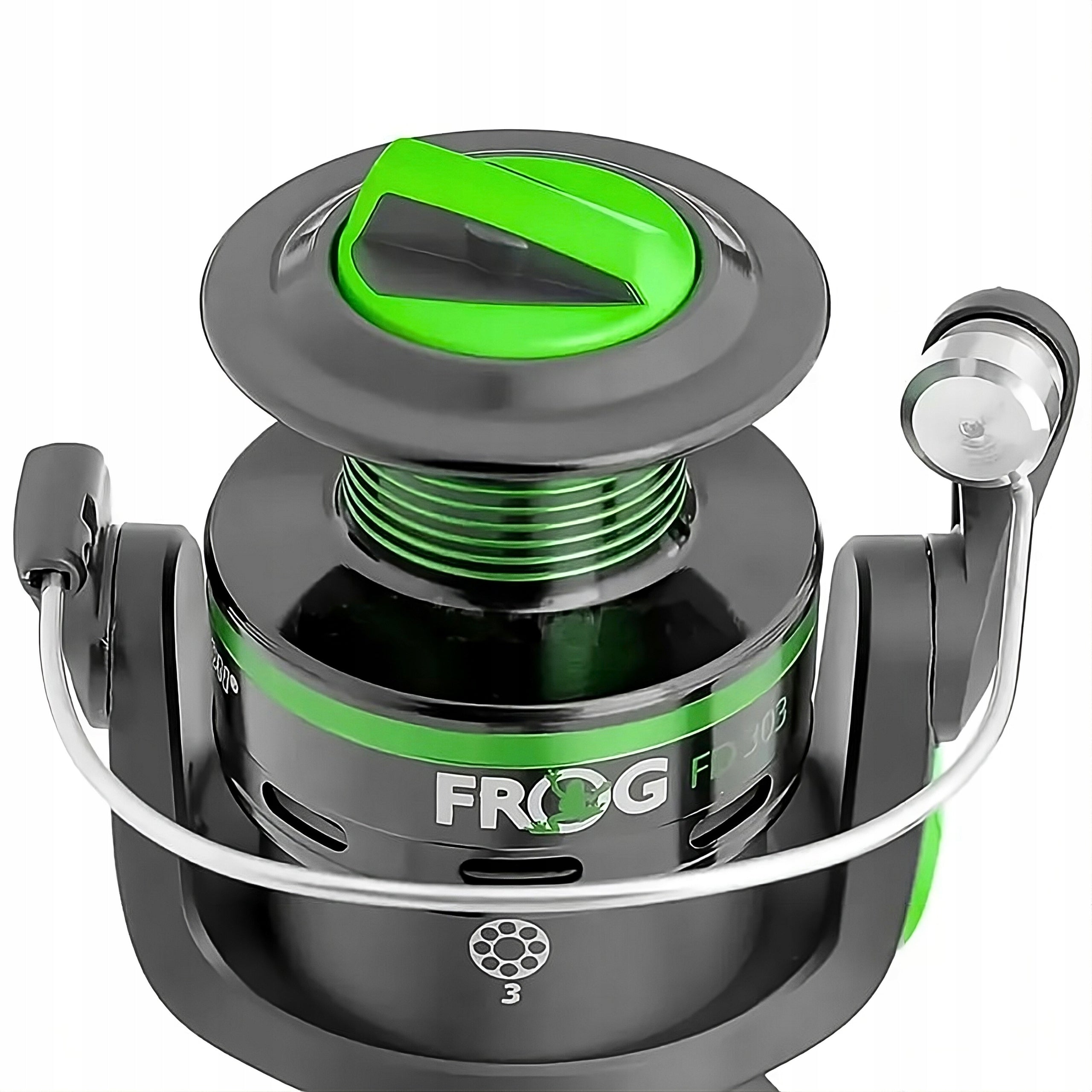 Spinning reel 2500 Robinson FROG FD 253 for PIKE Spining Green Packaging status original