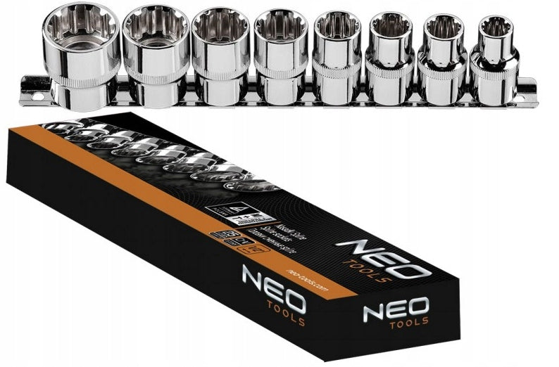 Spline sockets 1/2' set of 8 pcs. 08-651 NEO