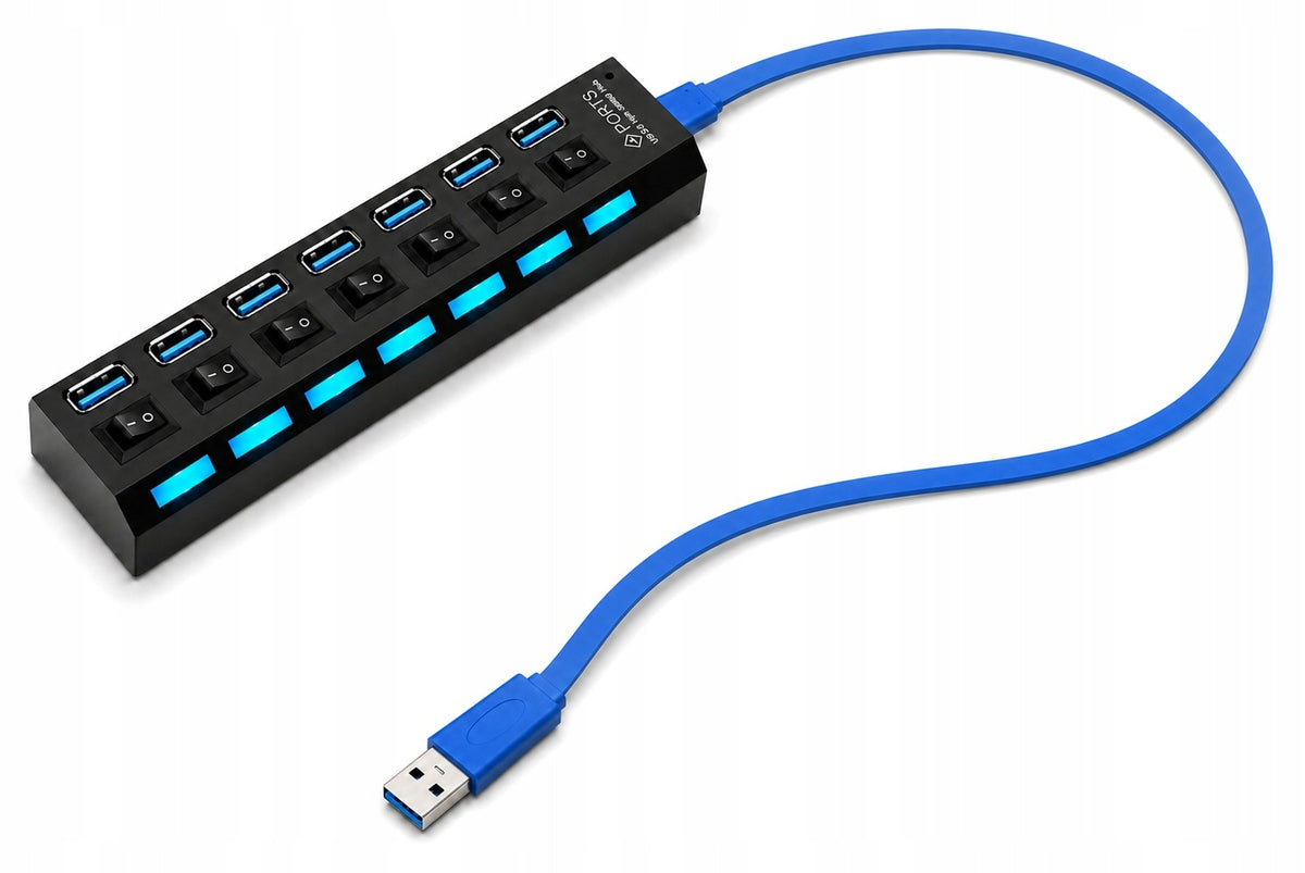 Splitter HUB USB 3.0 - 5 Gb/s 7 Ports - Plug & Play