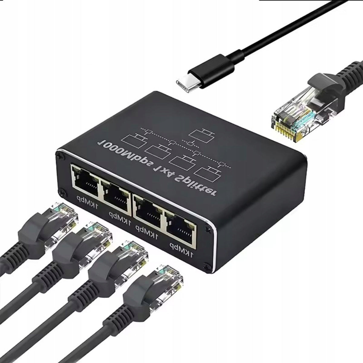 Splitter LAN RJ45 1x4 1000 Mbit USB-C
