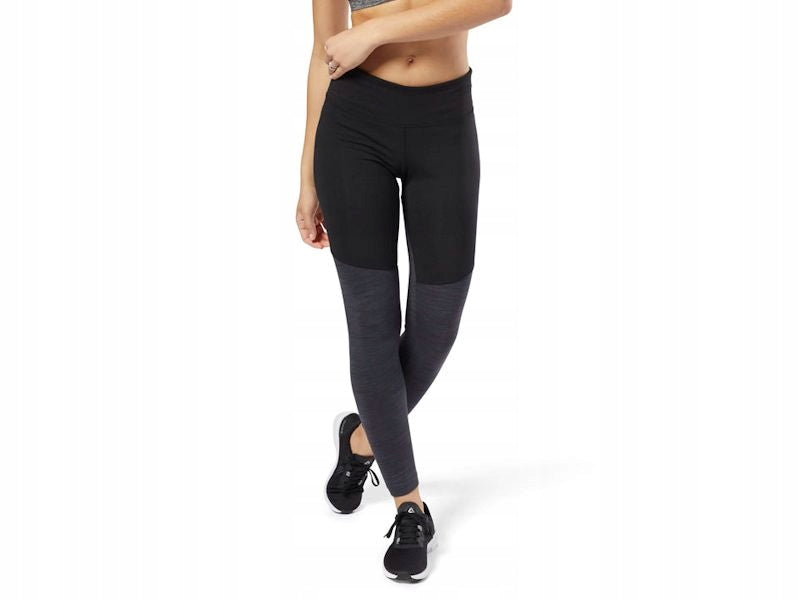 Sportleggings für Damen Reebok Te Marble Cb D95531, schwarz 