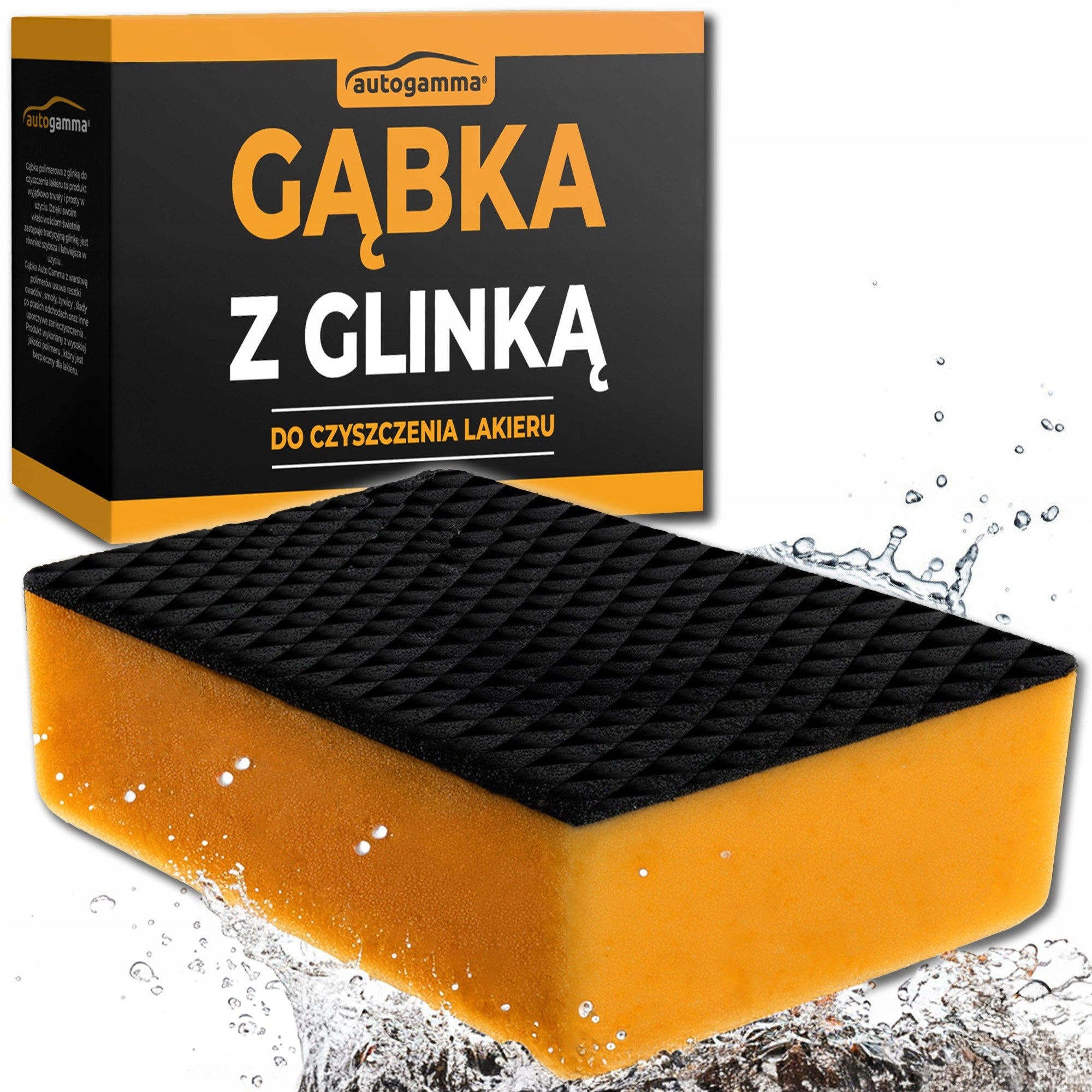 Sponge with Clay Polymer Cleaning Claying Lacquer Car Clay 8x6x3cm