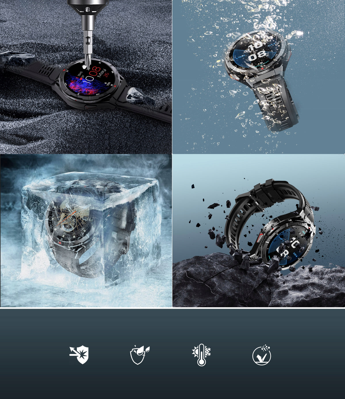 Sport Smartwatch, Bluetooth Calls,GPS, 5ATM,Heart Rate Monitor, Pedometer Packaging status original