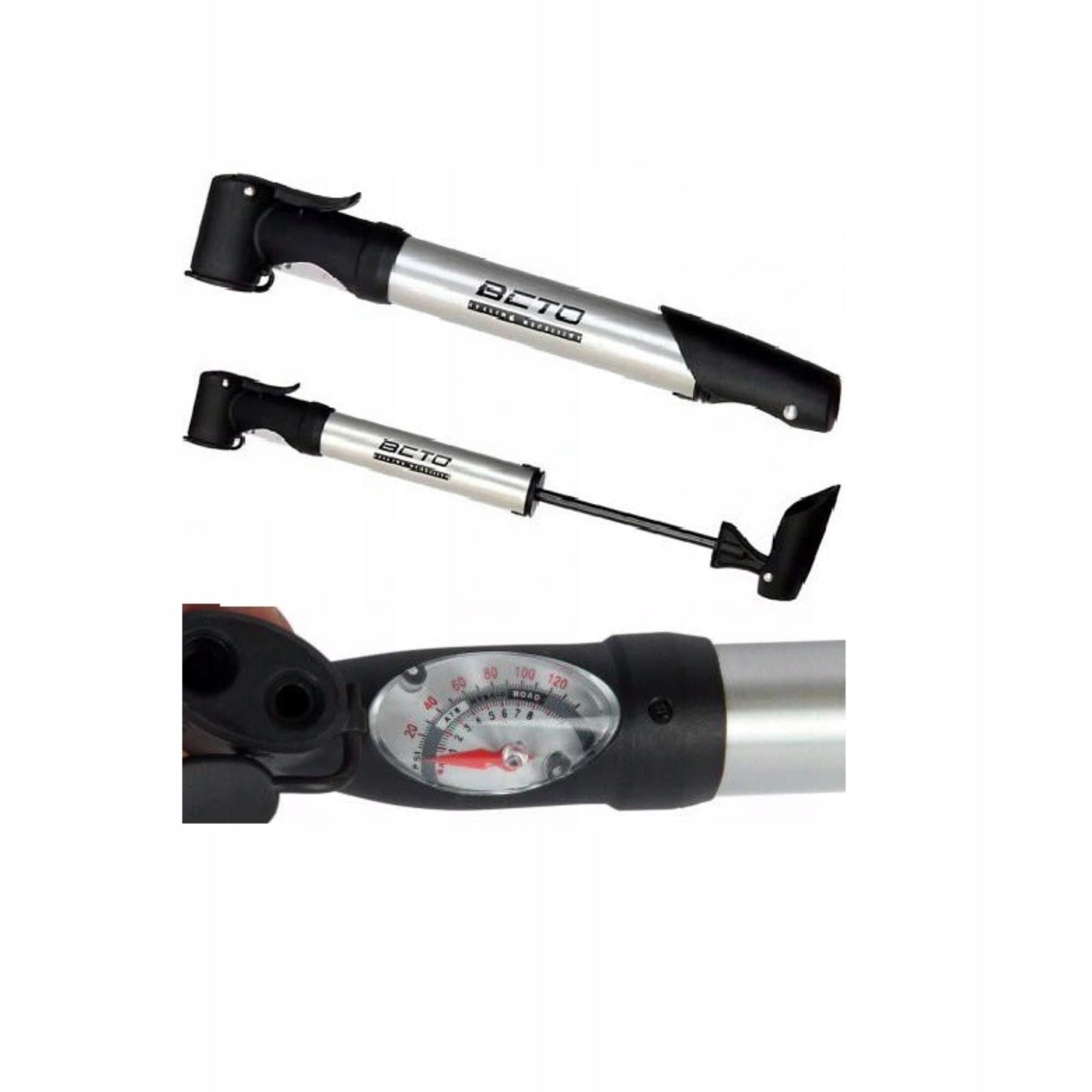 Sportown bicycle pump with pressure gauge 8 BAR universal valves AV DV FV Manufacturer code KAT73598