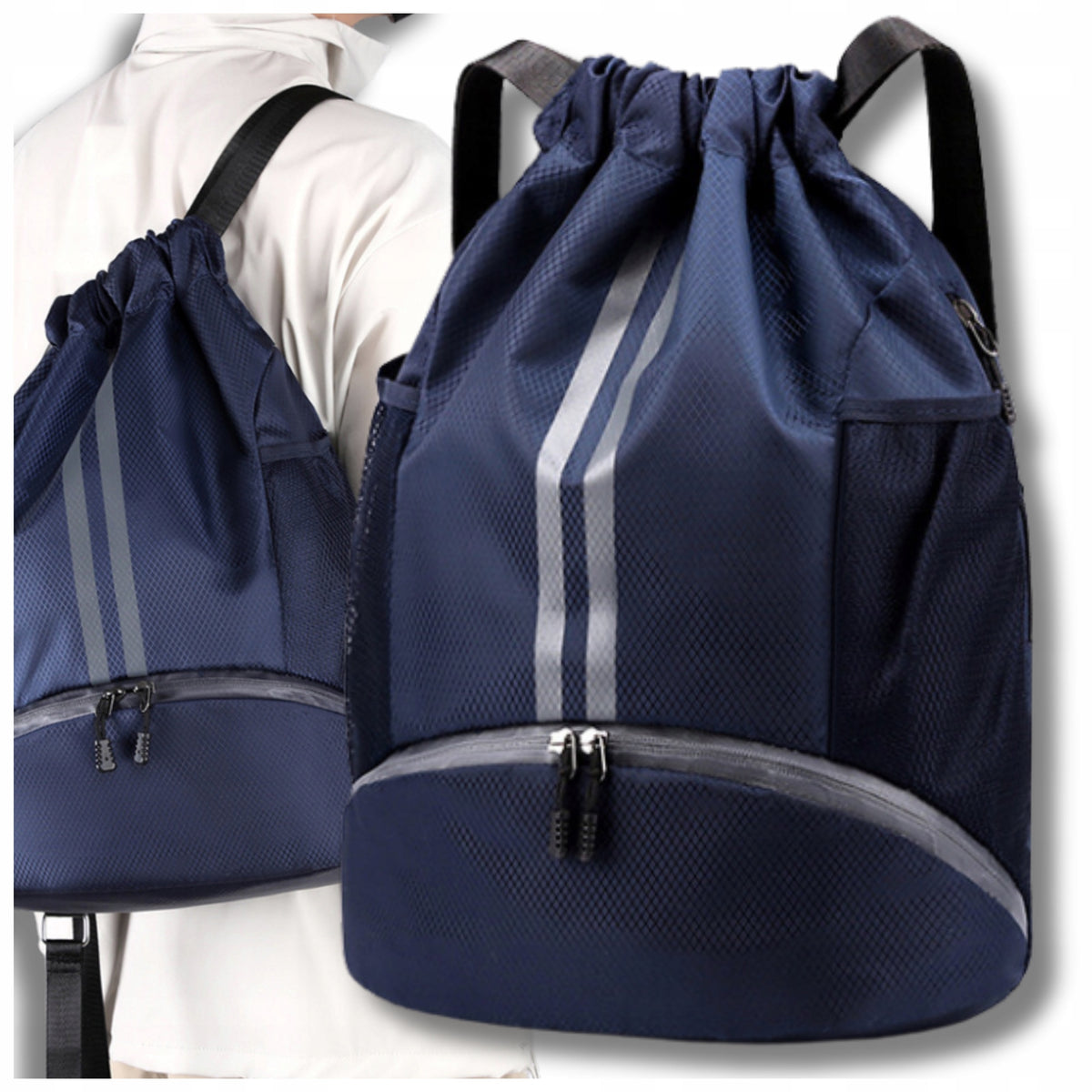 Sports Backpack bag navy blue for gym roomy men's women Packaging status original