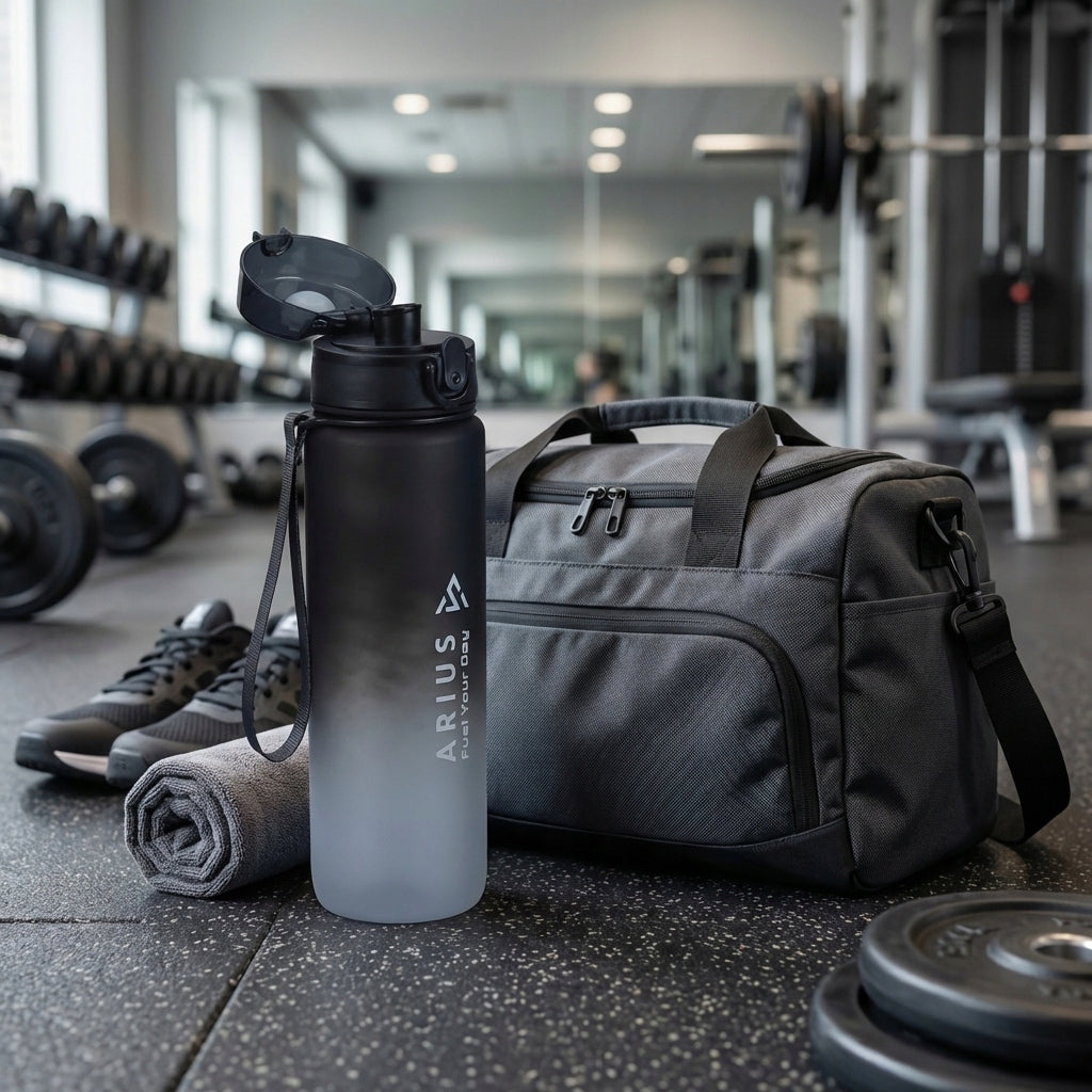 Sports Bottle 1L Water Bottle Tritan BPA Free Motivational Fitness Bike Manufacturer code Arius bidon 1L