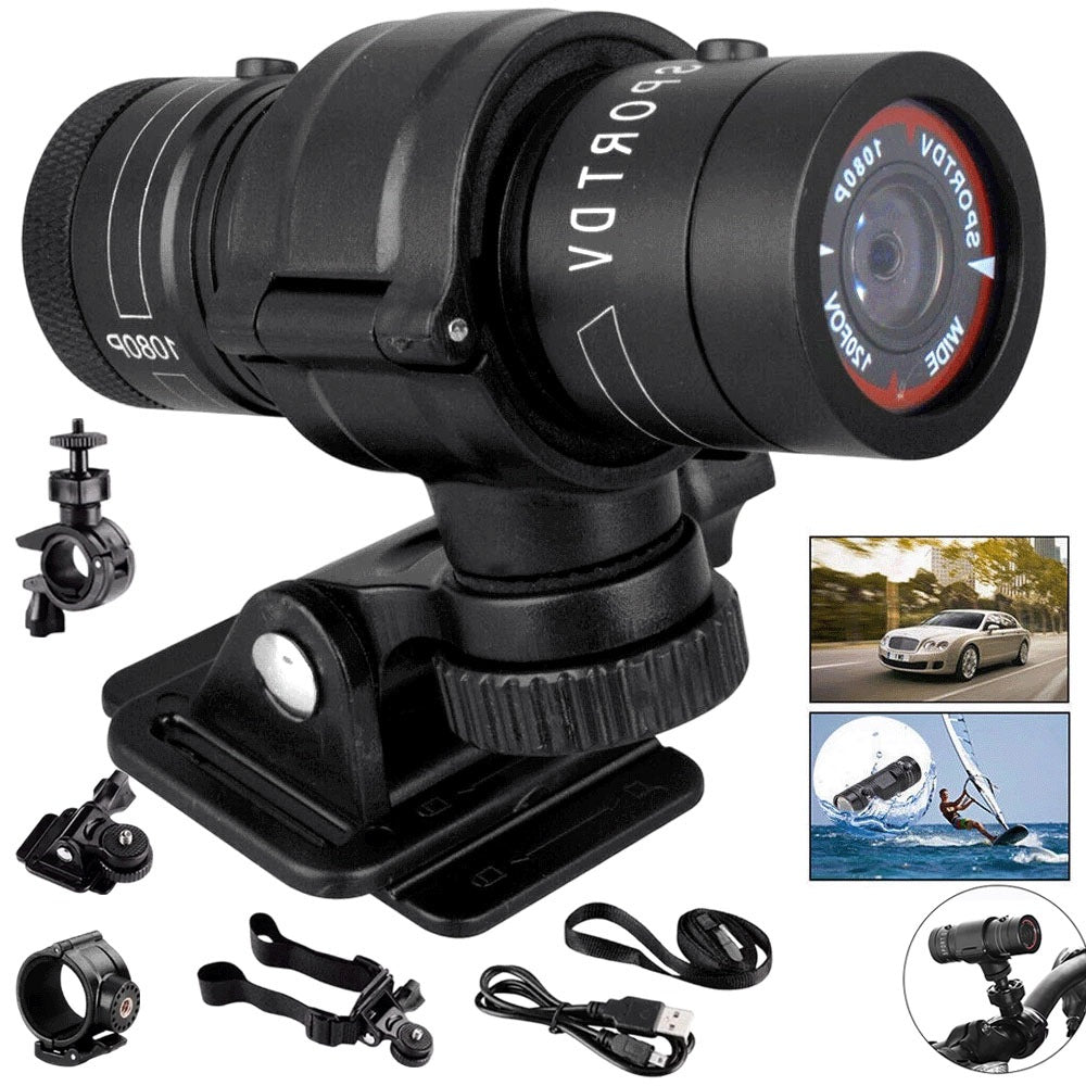Sports Camera 1080P For Bicycle Wide Angle 120° Waterproof With Handles
