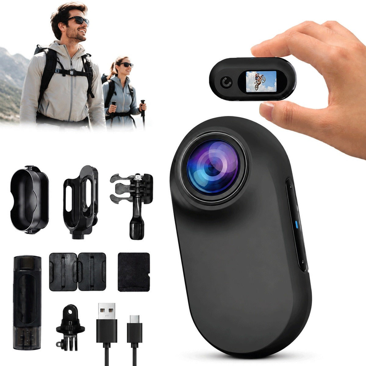 Sports Camera 1080P HD 32GB, Portable Helmet Camera For Motorcycle Bike