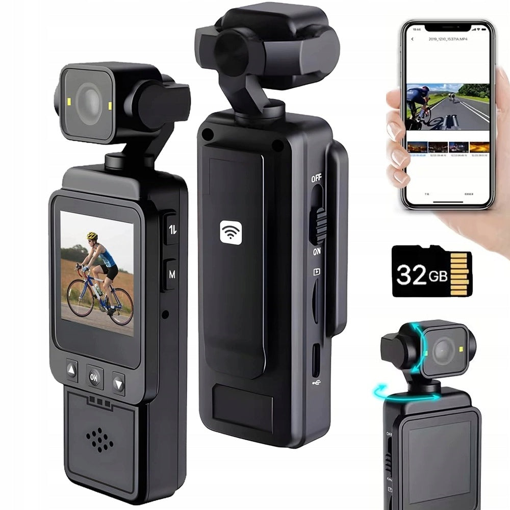 Sports Camera 360° Wifi For Tourist Vlog Recording Video Card 32GB